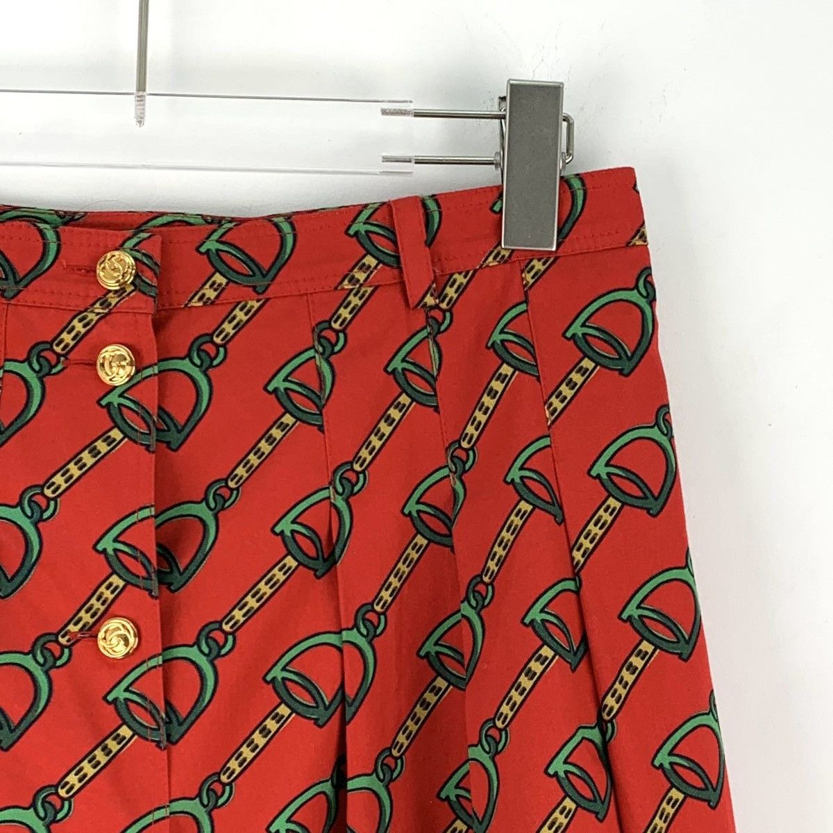 Gucci Gucci Red Lock All-over Print Cotton Casual Long Skirt K26WX Size 28" / US 6 / IT 42 - 3 Thumbnail