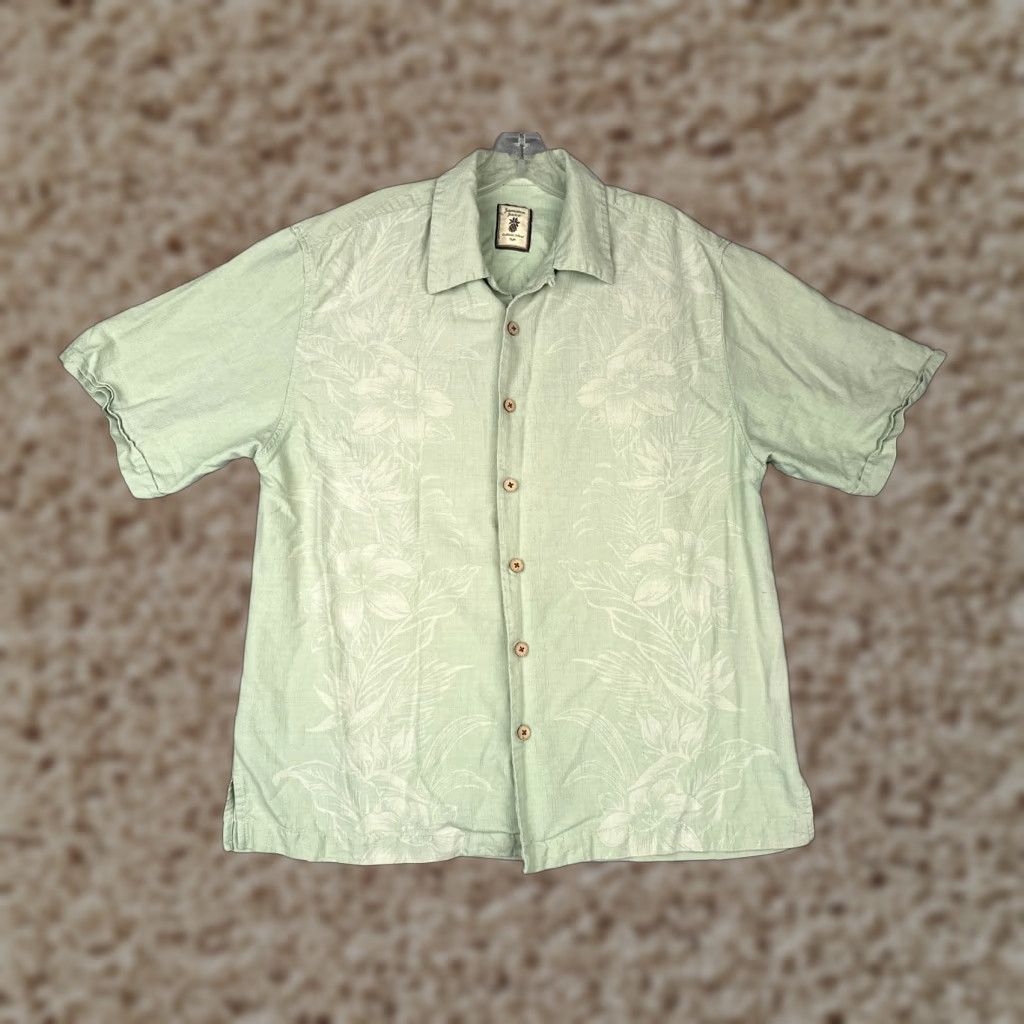 Vintage Jamaica Jaxx Shirt Men M Green Floral 100% Silk Button Up Hawaiian Pocket Shirt Size US M / EU 48-50 / 2 - 1 Thumbnail