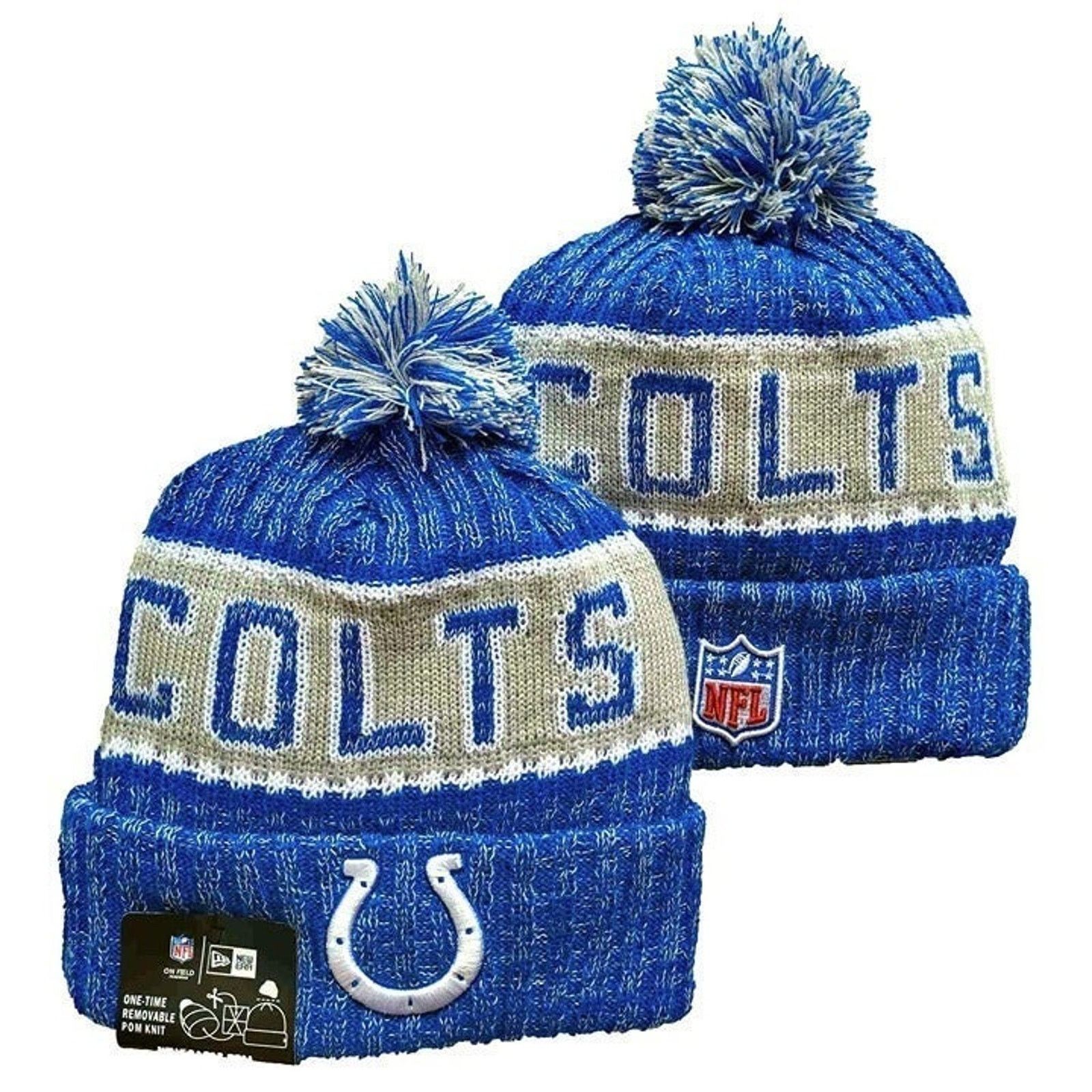 Other NWT Indianapolis Colts Sports Knit Pom Beanie Fleece Lined Size ONE SIZE - 1 Thumbnail