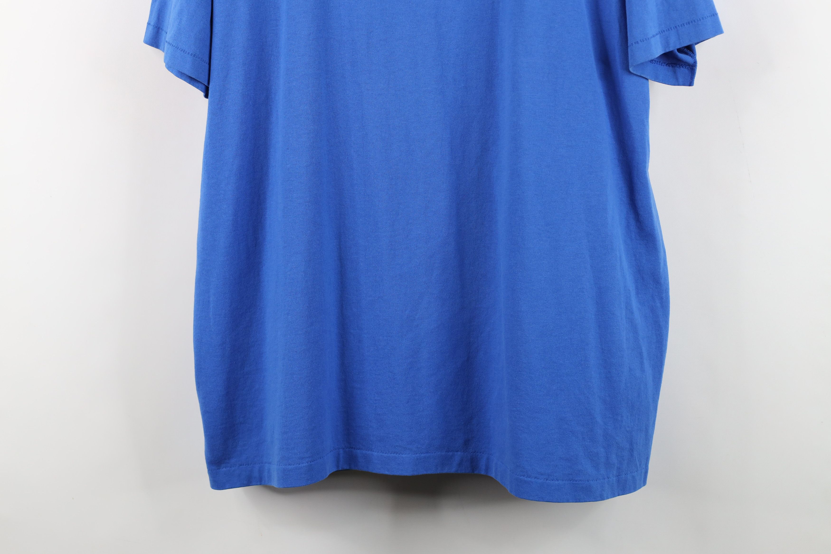 Hanes Vintage 80s 90s Hanes Short Sleeve T-Shirt Royal Blue USA Size US XL / EU 56 / 4 - 3 Thumbnail