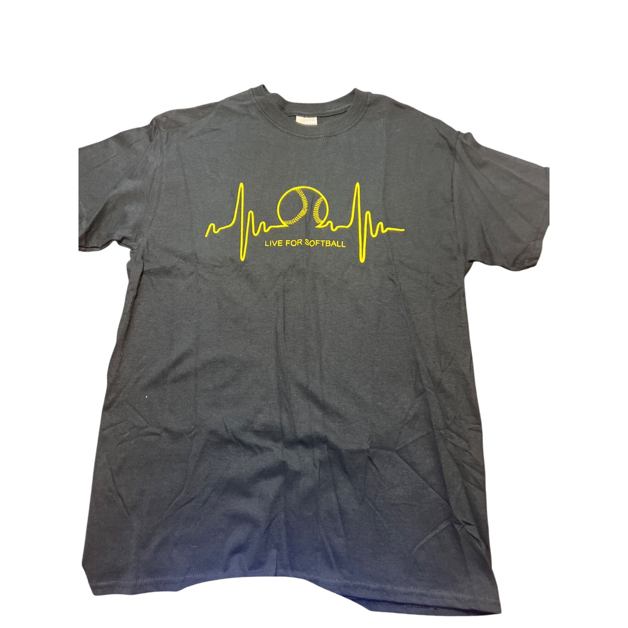 Gildan Live For Softball Heartbeat Graphic T Shirt Black Gildan Ult Size US M / EU 48-50 / 2 - 1 Thumbnail