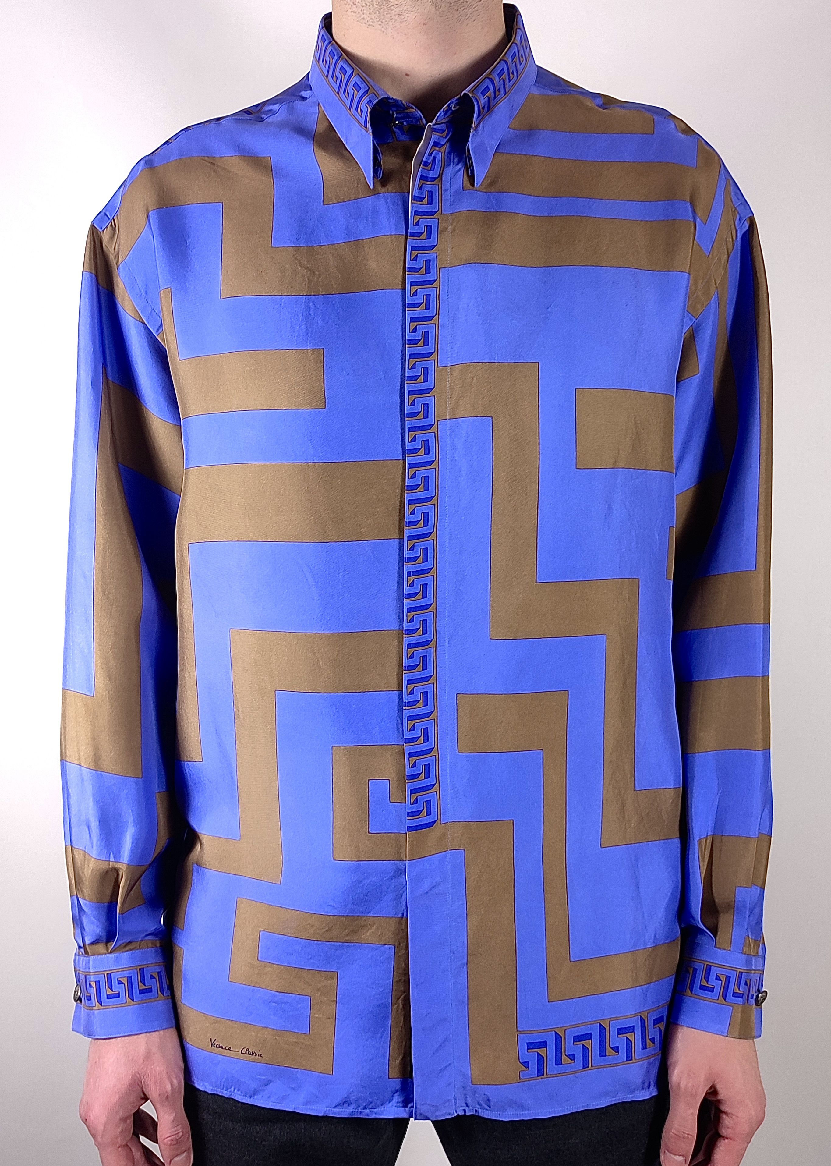 Versace Versace Silk Multicolor Full Print Shirt Size US XL / EU 56 / 4 - 5 Thumbnail