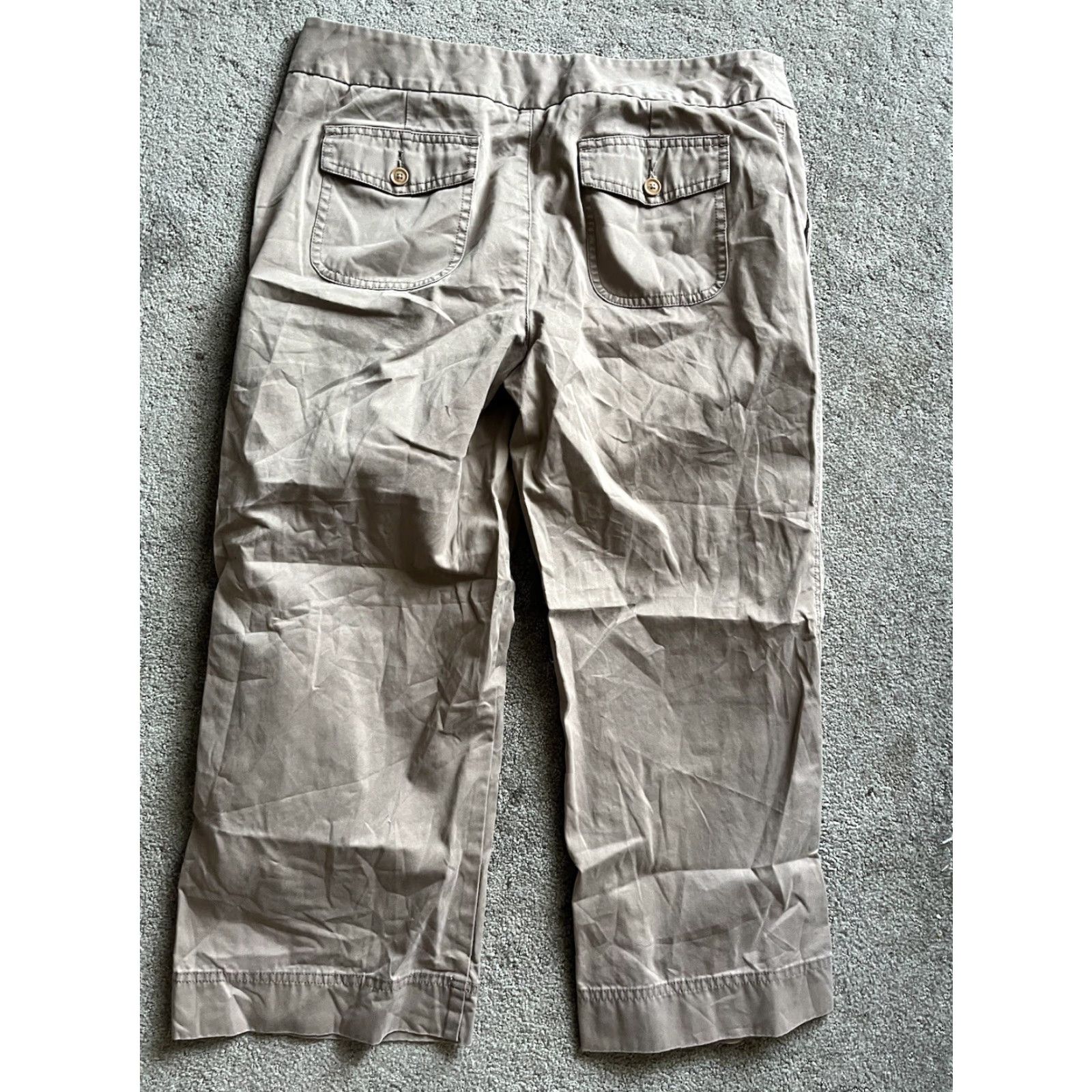 Eddie Bauer VINTAGE Eddie Bauer Vashon Fit Pants Size 12 Cropped Brown Cotton 22.5 in Inseam Women's Straight Waist 35 in Size 34" / US 12 / IT 48 - 3 Thumbnail