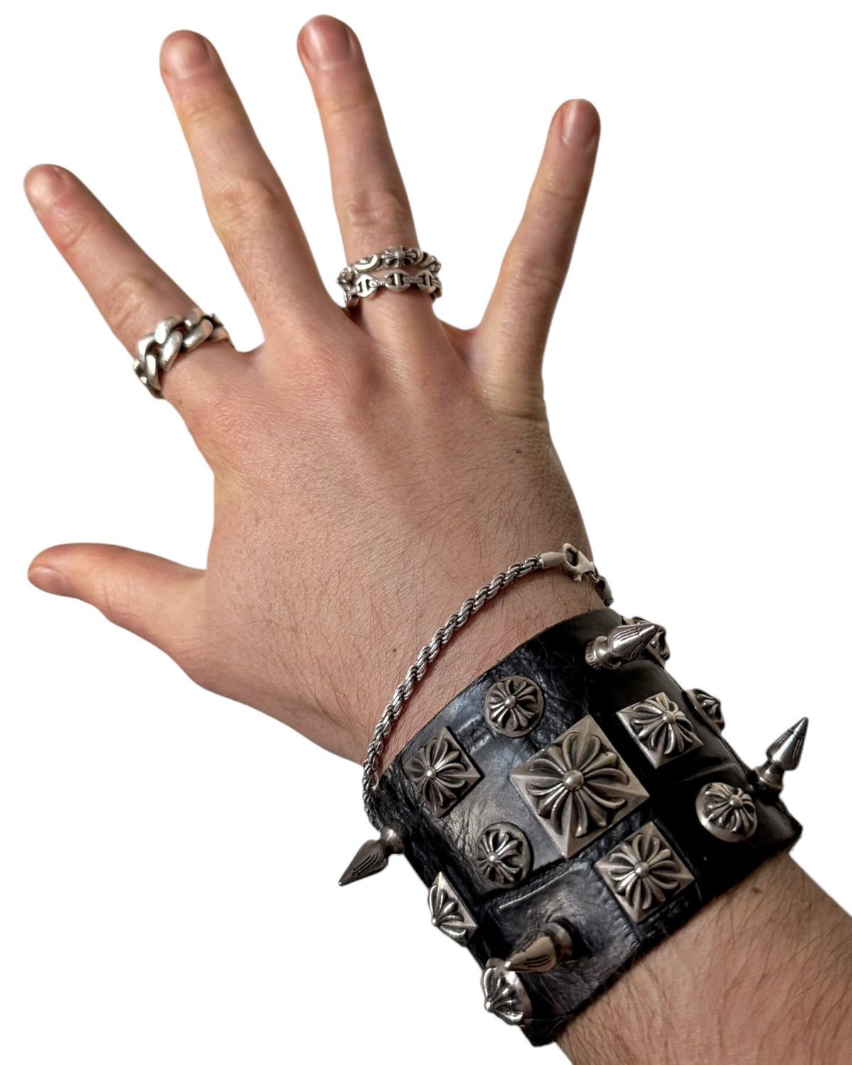 Chrome Hearts RARE Alligator Punk Stud Spike Bracelet Size ONE SIZE - 1 Thumbnail