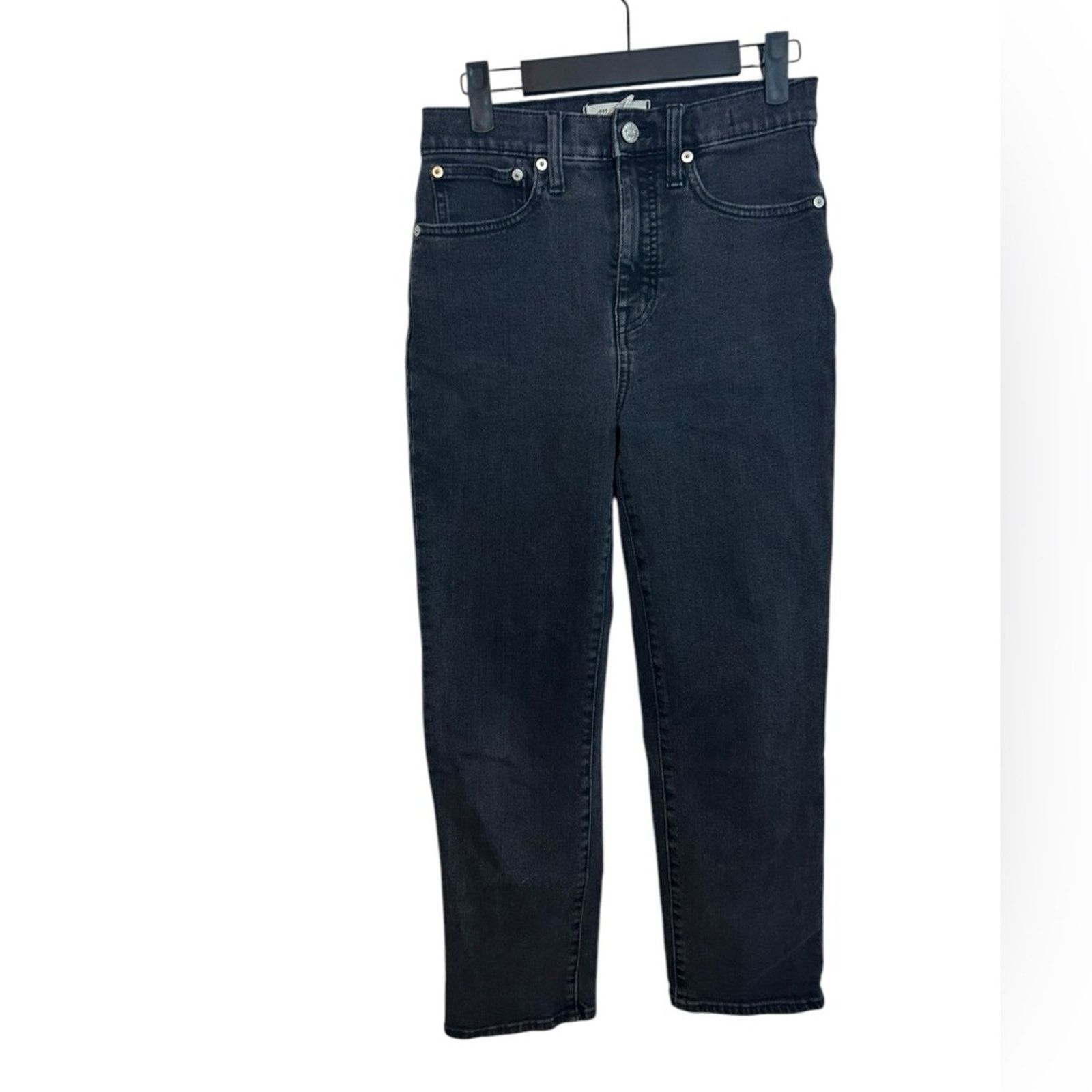 Madewell Madewell Black Classic Straight Jeans in Lunar Wash Size 25" / US 0 / IT 36 - 1 Thumbnail