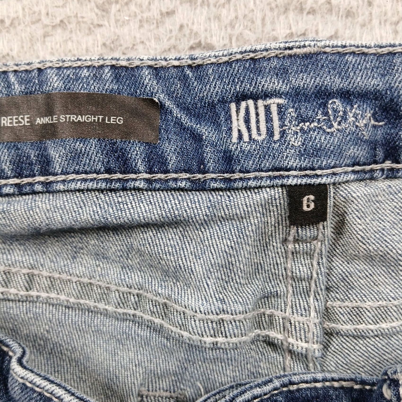 Vintage KUT from the Kloth Reese Straight Leg Ankle Jeans 6 Medium Wash Cotton Blend Size 28" / US 6 / IT 42 - 5 Thumbnail