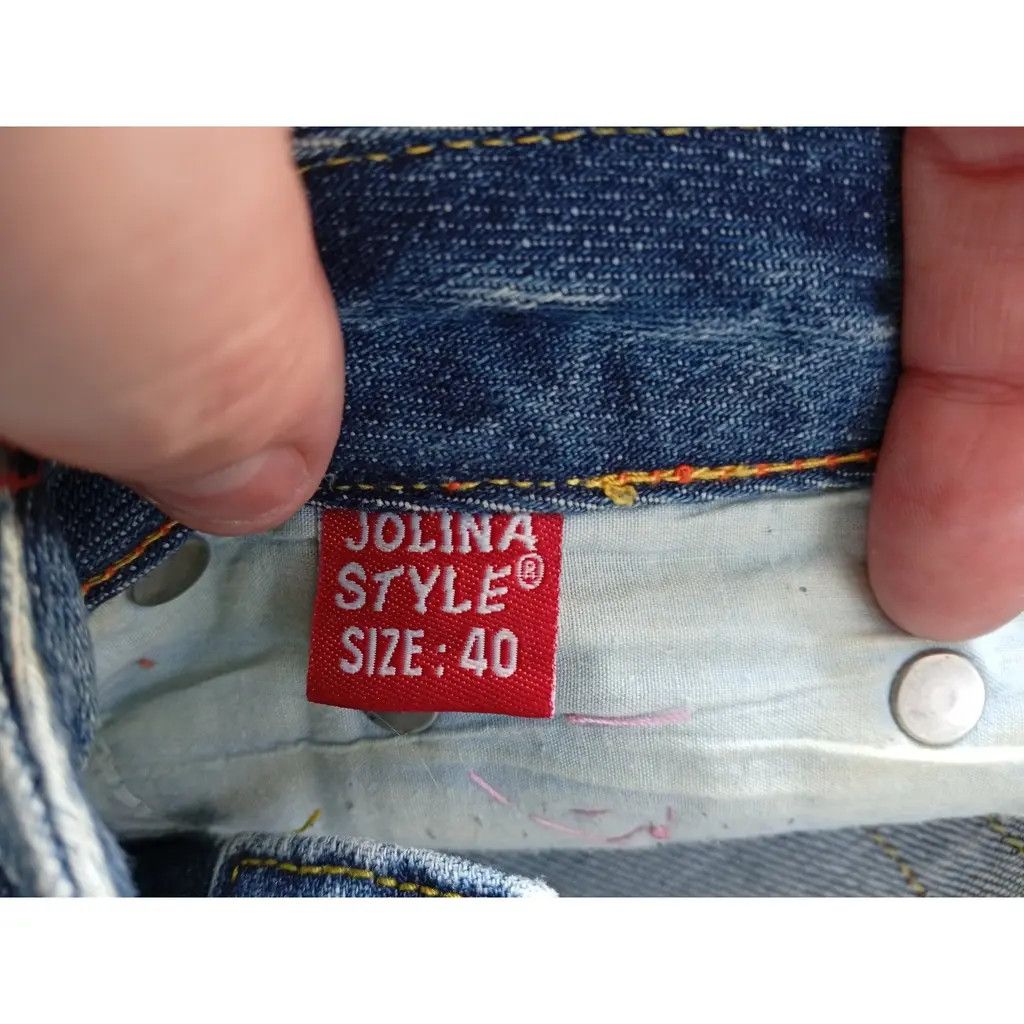 Other Jolina Vintage Embroidered Button Patch Jeans – Size 40 Size 31" - 10 Thumbnail