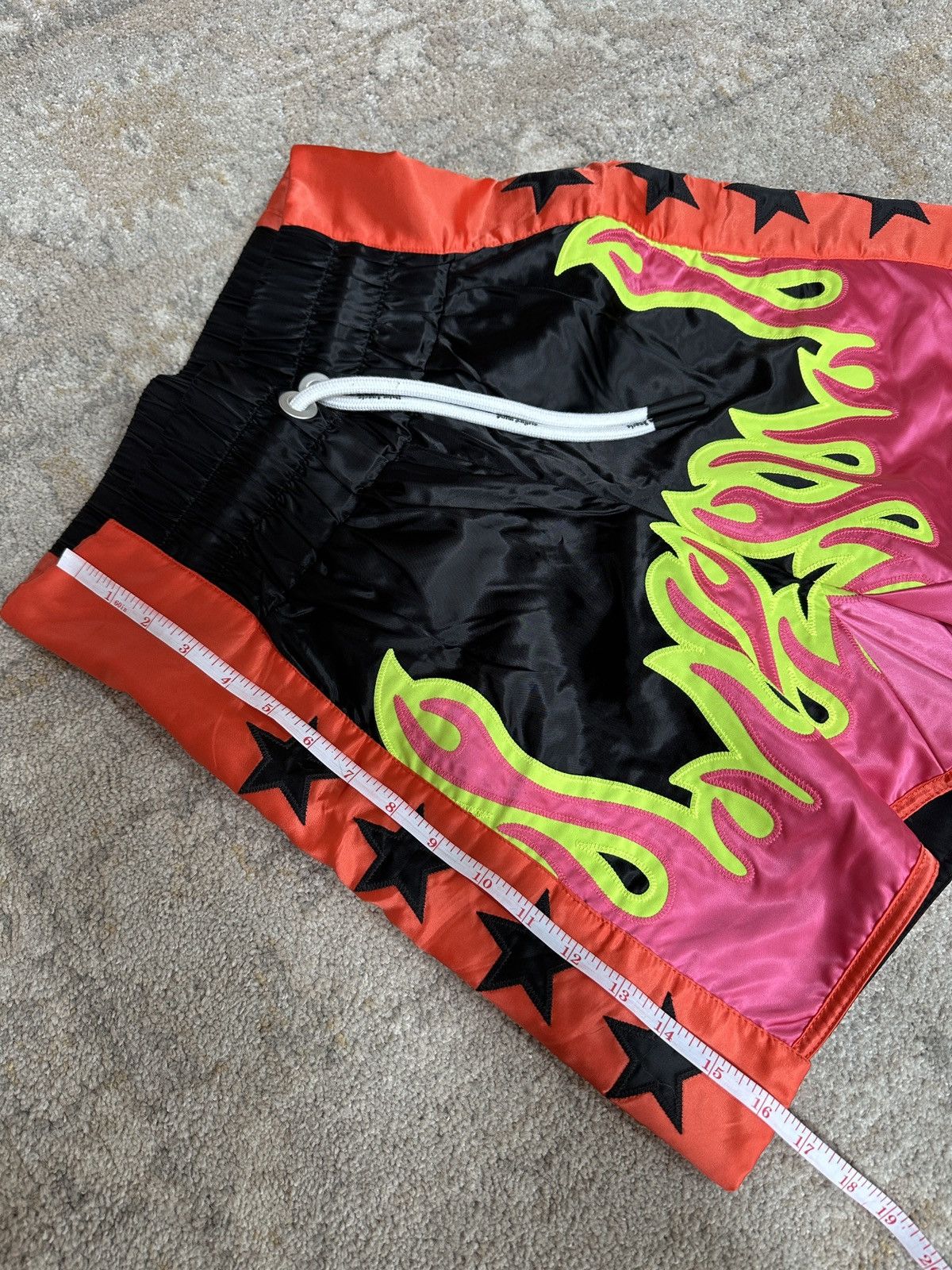 Palm Angels Burning Fighter Embroidered Shorts Size US 26 / EU 42 - 12 Thumbnail
