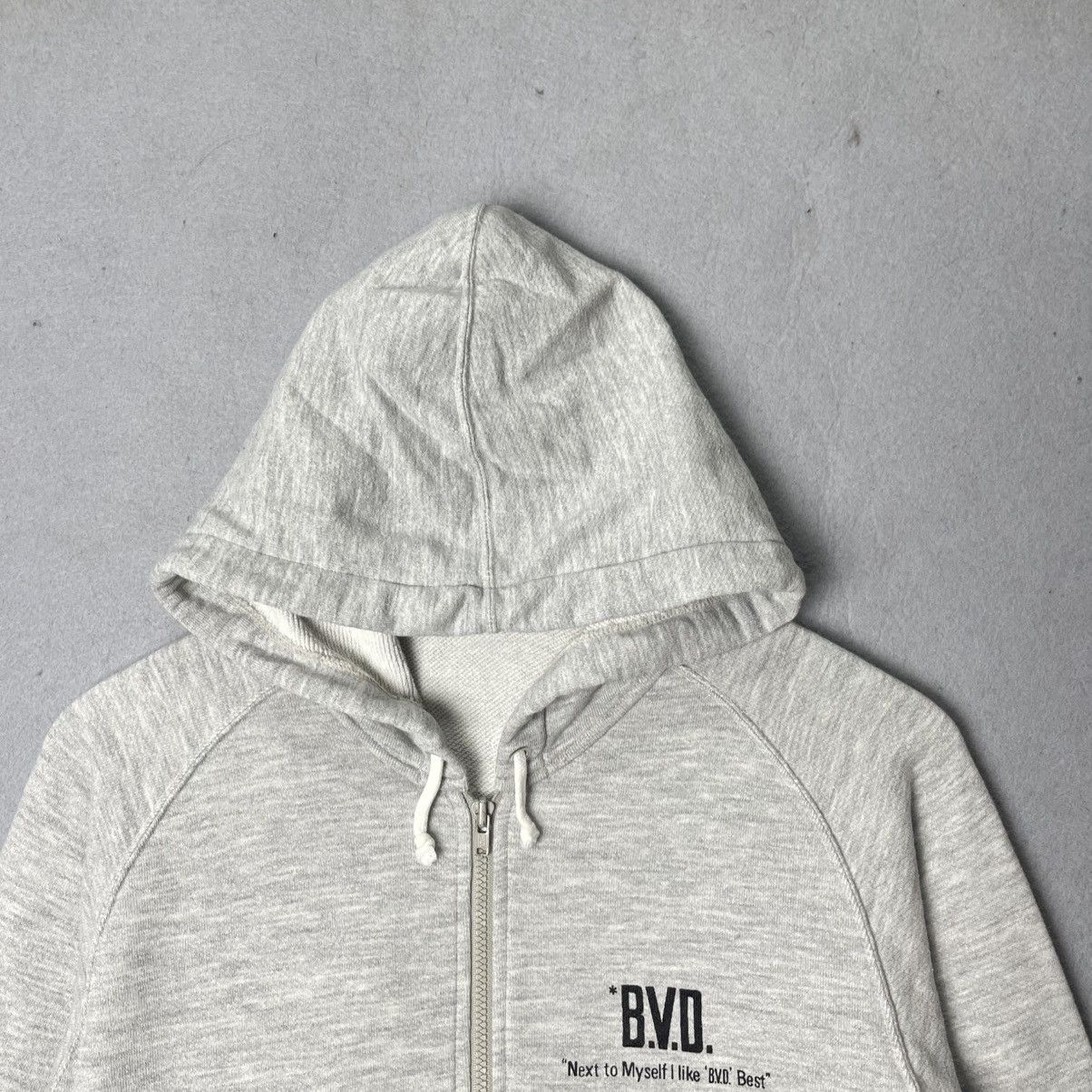Japanese Brand Vintage B.V.D Minimal Zip Hoodie Heather Grey Size US S / EU 44-46 / 1 - 2 Thumbnail