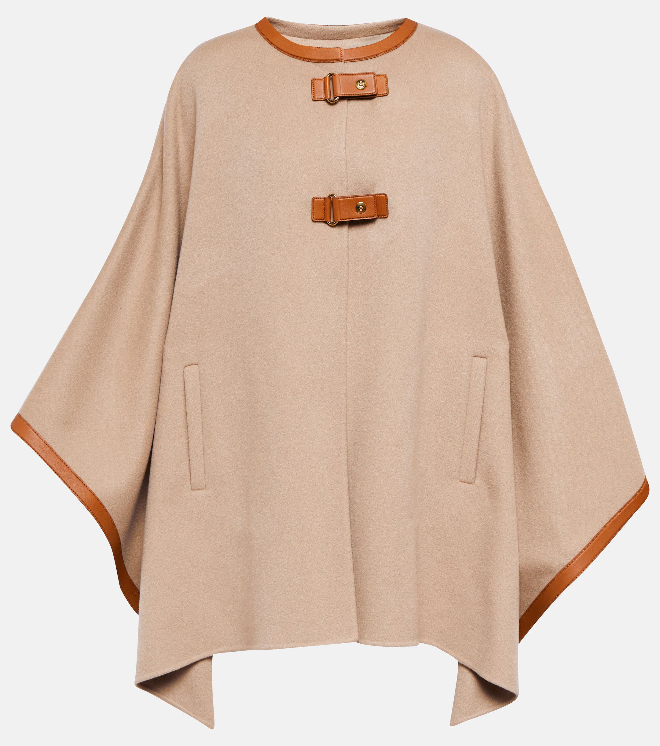Loro Piana o1srvl11e0824 Size: OS / Kirna Detailed Cape in Brown Size ONE SIZE - 1 Thumbnail