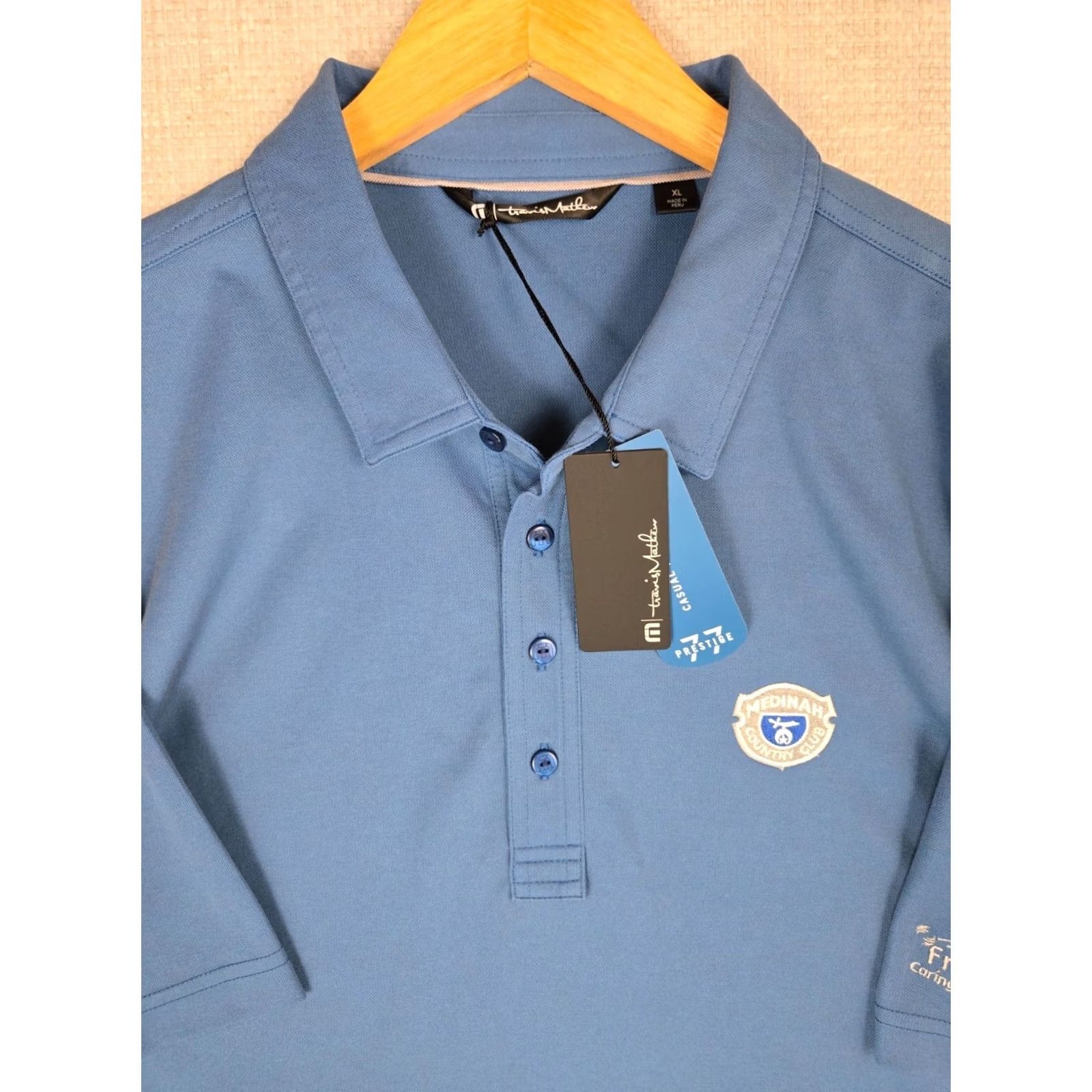 TravisMathew Travis Mathew Shirt Mens XL Blue MEDINAH New Size Polo Pima Polyester Golf Size US XL / EU 56 / 4 - 3 Thumbnail