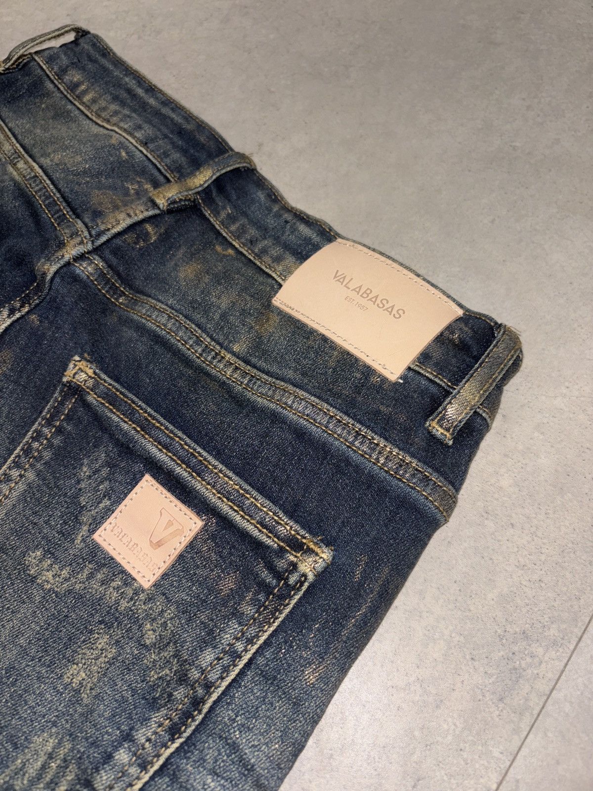Designer × Valabasas Valabasas Vintage Gold Flare Denim Size US 29 - 3 Thumbnail