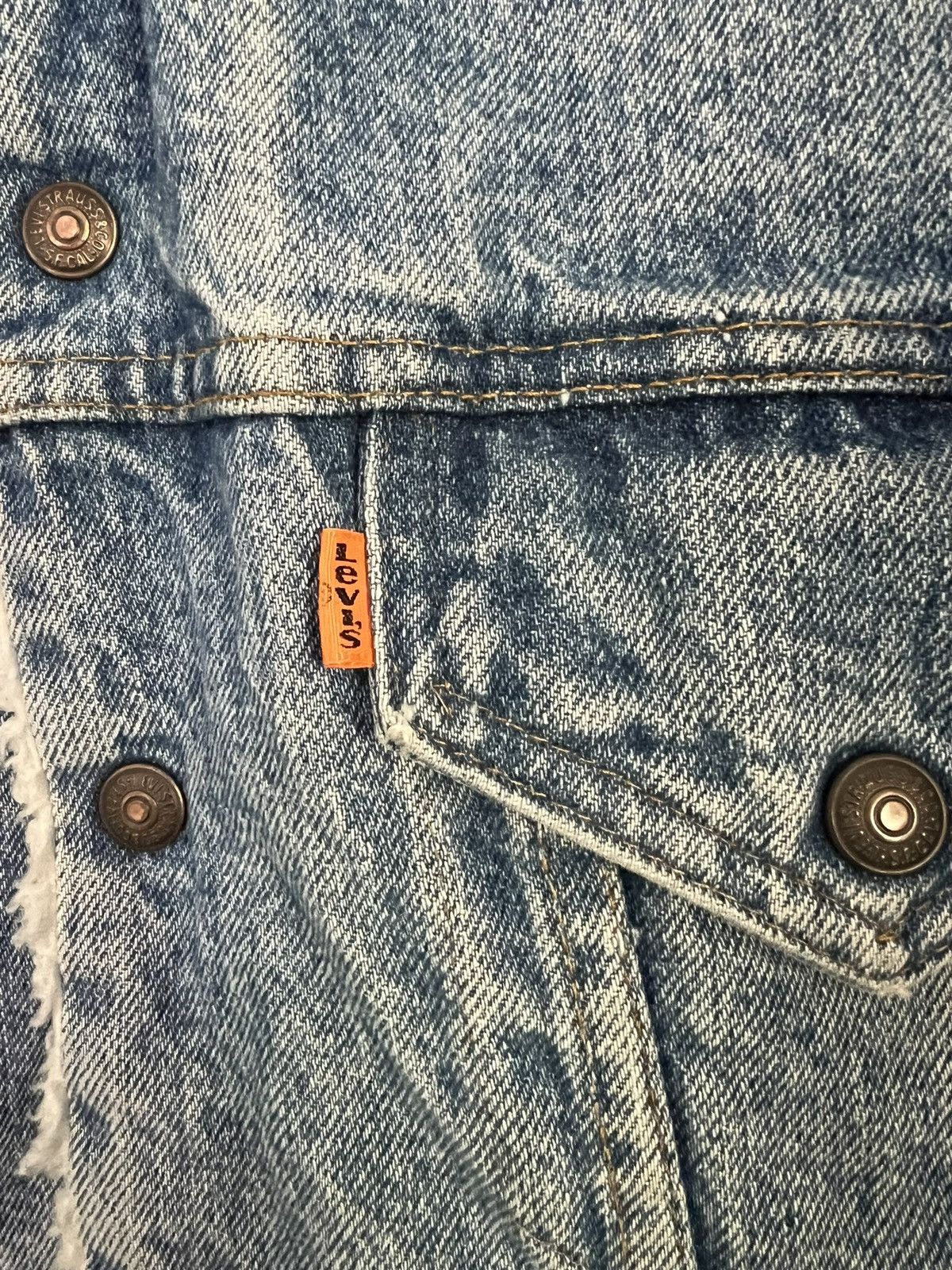 Levi's × Levi's Vintage Clothing × Vintage Rare Vintage Levis Sherpa Trucker Jacket Orange Tag 70s Size US L / EU 52-54 / 3 - 2 Thumbnail
