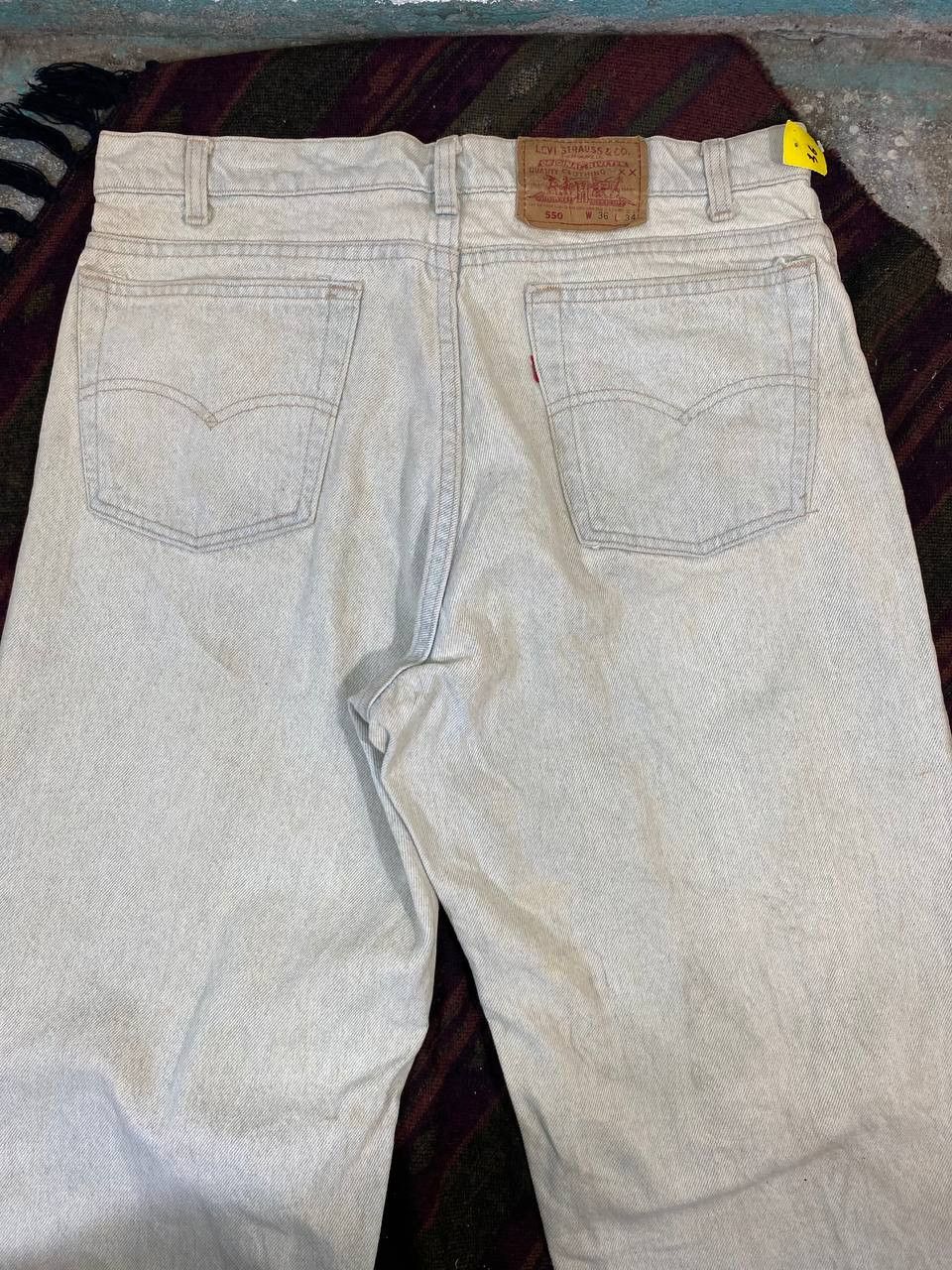Levi's vintage levis 550 irregular acid wash denim Size US 35 - 3 Thumbnail