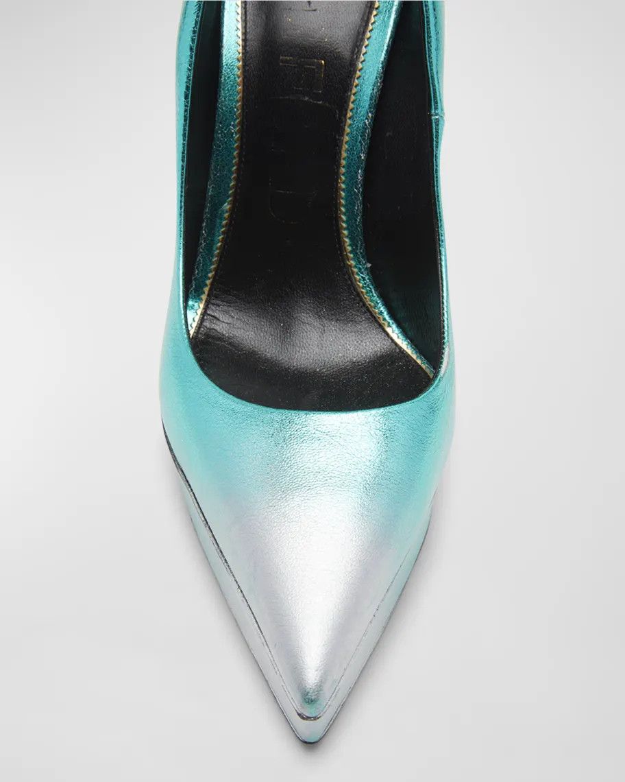 Tom Ford o1loc1c0924 W3279 Platform Pumps in Silver Green Size US 8 / IT 38 - 4 Thumbnail