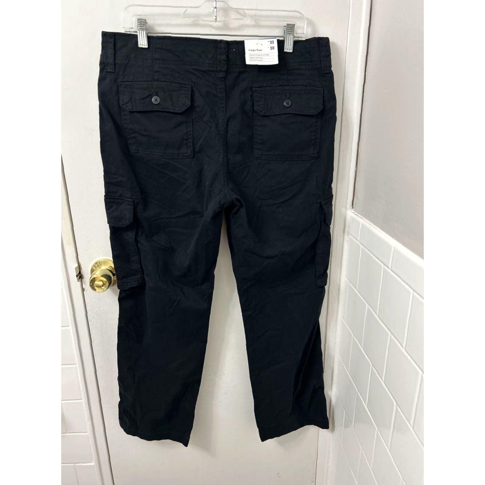 Vintage Goodfellow & Co Cargo Pants Mens 33x30 Black Relaxed Fit Tapered Leg YKK NWT Pants Size US 33 - 2 Thumbnail