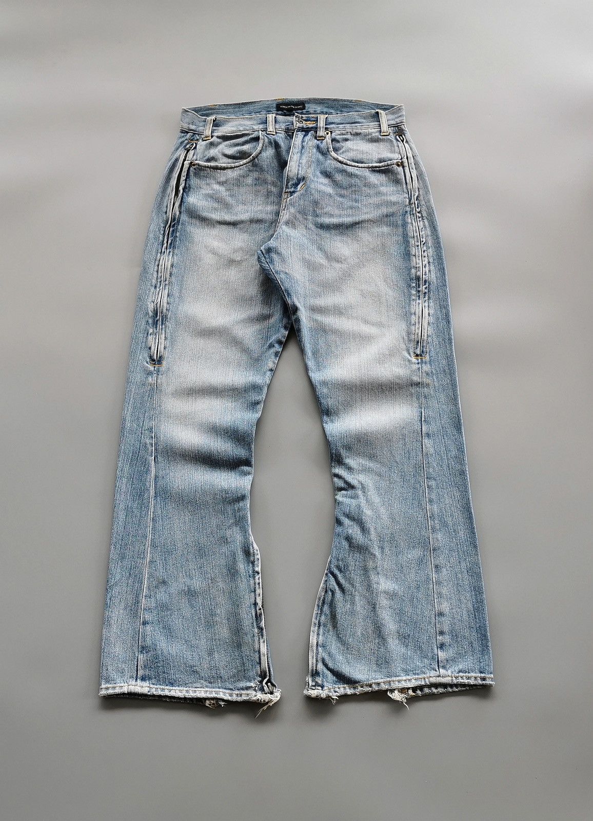 Japanese Brand Bootcut Sheepskin Leather Power To The People Jeans Size US 31 - 2 Thumbnail