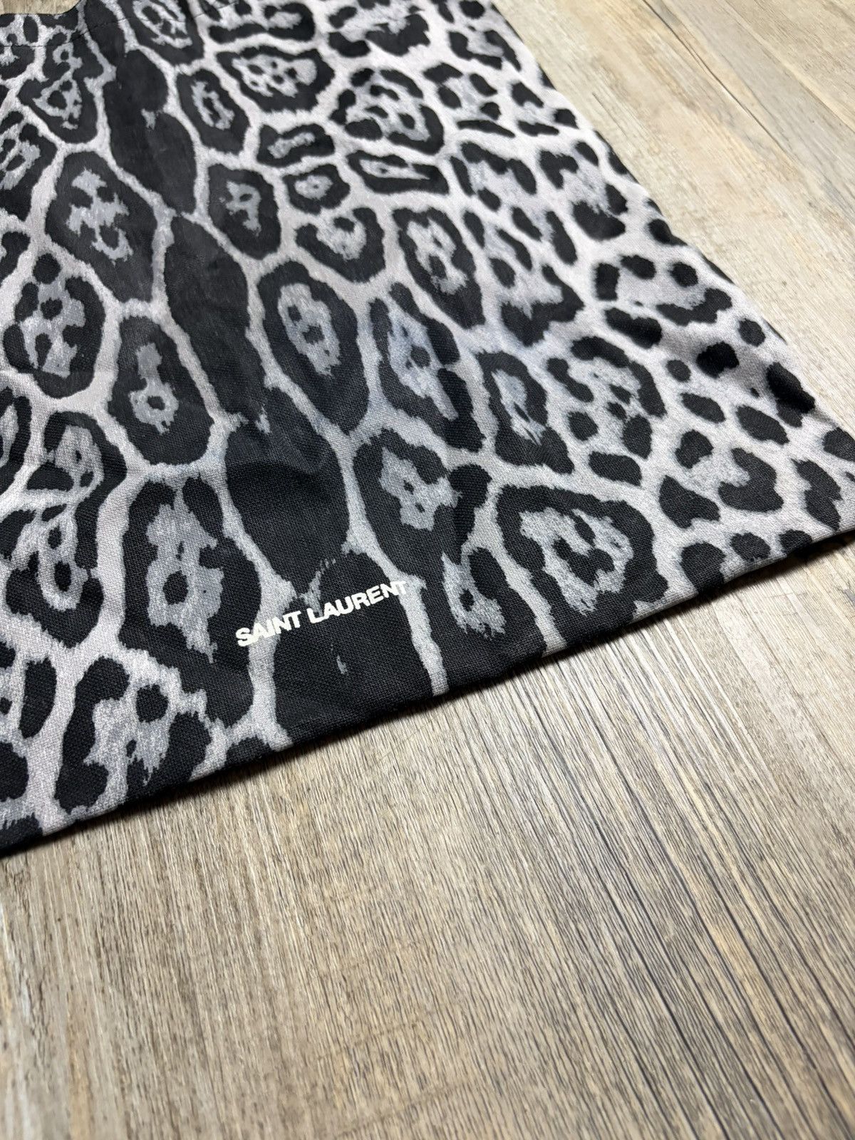 Saint Laurent Paris Saint Laurent leopard animal Print Canvas Tote Bag in Black Size ONE SIZE - 3 Thumbnail
