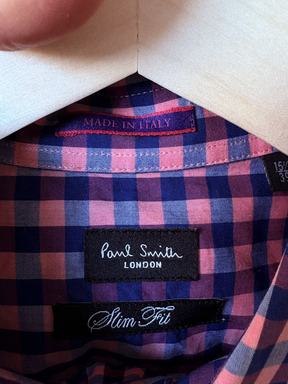 Paul Smith Paul Smith Dress Shirt Gingham Pink/Purple/Blue Slim Fit Size US M / EU 48-50 / 2 - 3 Thumbnail