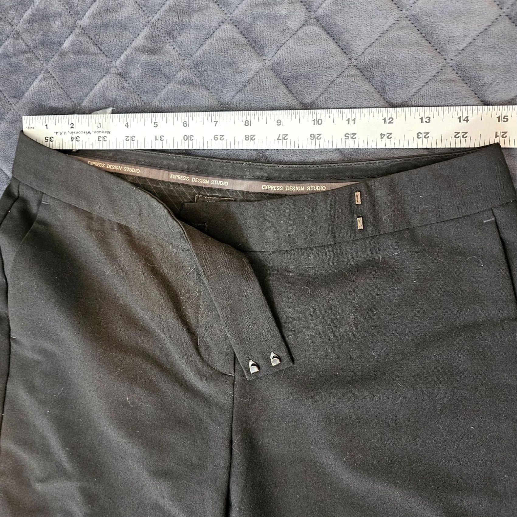 Express Express Dress Pants Women's 4 Black Flat Front Cropped 24in Inseam Flared Cropped Style Express Size 27" / US 4 / IT 40 - 4 Thumbnail