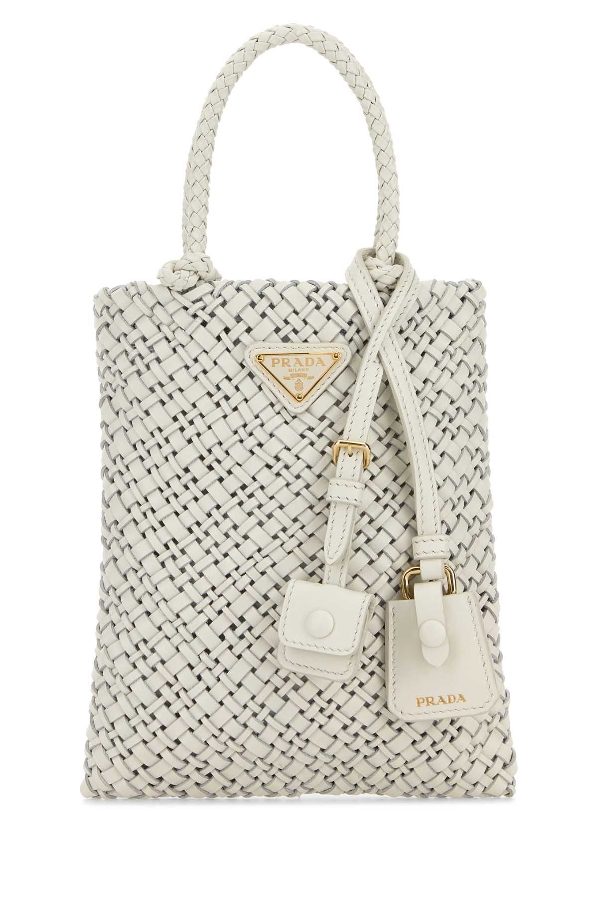 Prada White Leather Handbag Size ONE SIZE - 1 Thumbnail
