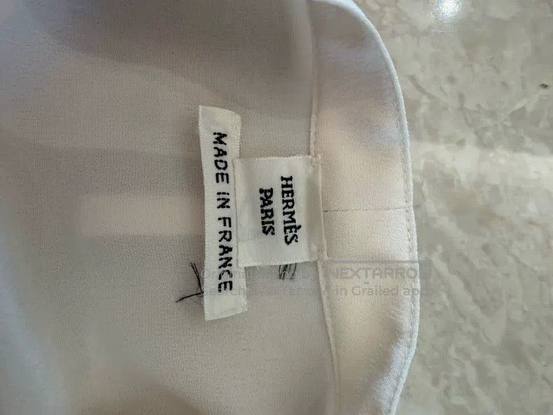 Hermes Hermes Champagne Silk Long Sleeve Shirt Size XXS / US 00 / IT 34 - 3 Thumbnail