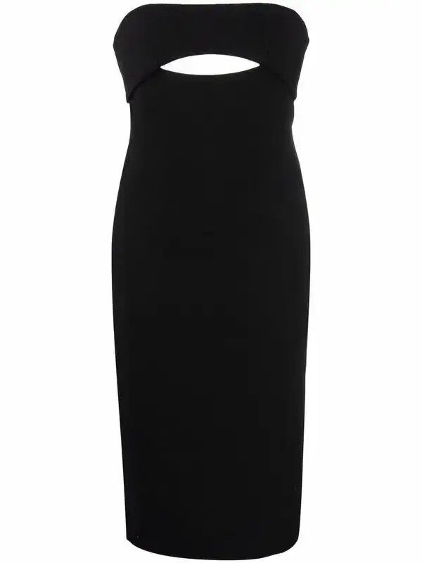 Saint Laurent Paris o1y0126 Midi Dress in Black Size M / US 6-8 / IT 42-44 - 1 Thumbnail