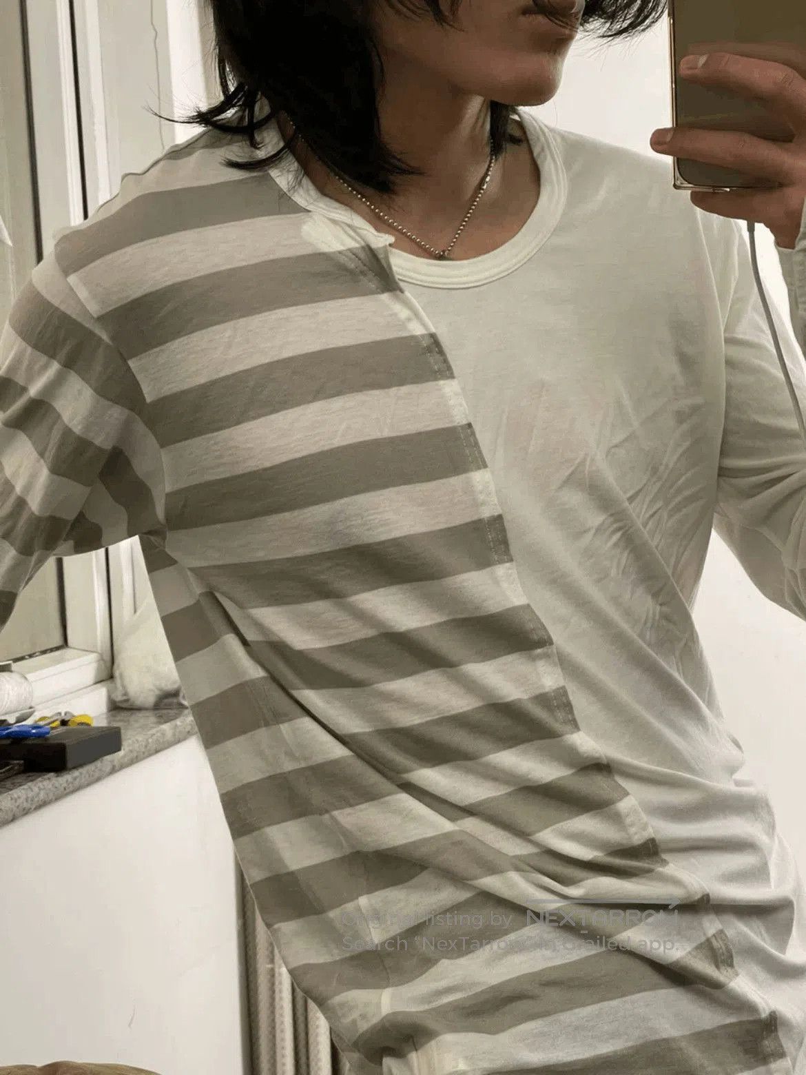 Yohji Yamamoto Sz 3 Yohji Yamamoto Stripe Joint L/S Tee. Size US L / EU 52-54 / 3 - 8 Thumbnail