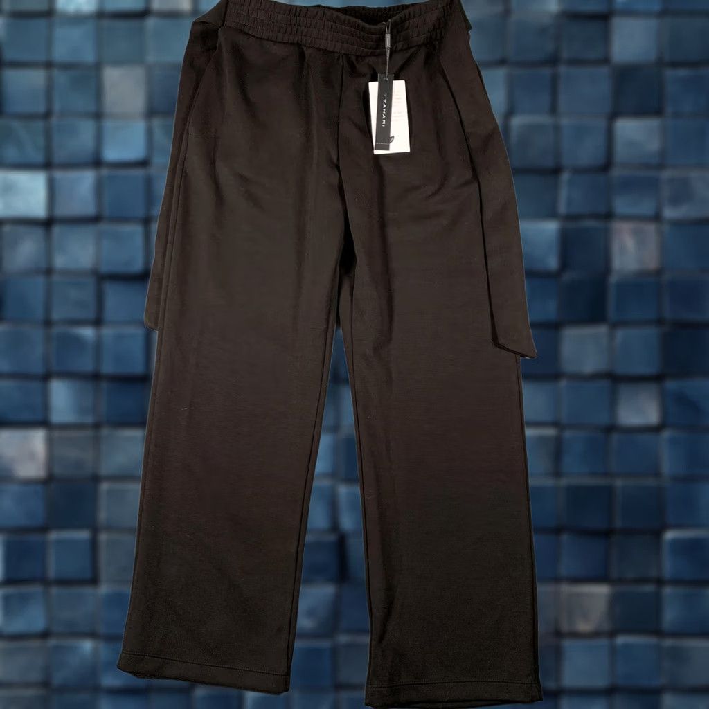 Vintage T Tahari Sweatpants Women S Black Modal Jersey Elastic Waist Size S / US 4 / IT 40 - 1 Thumbnail
