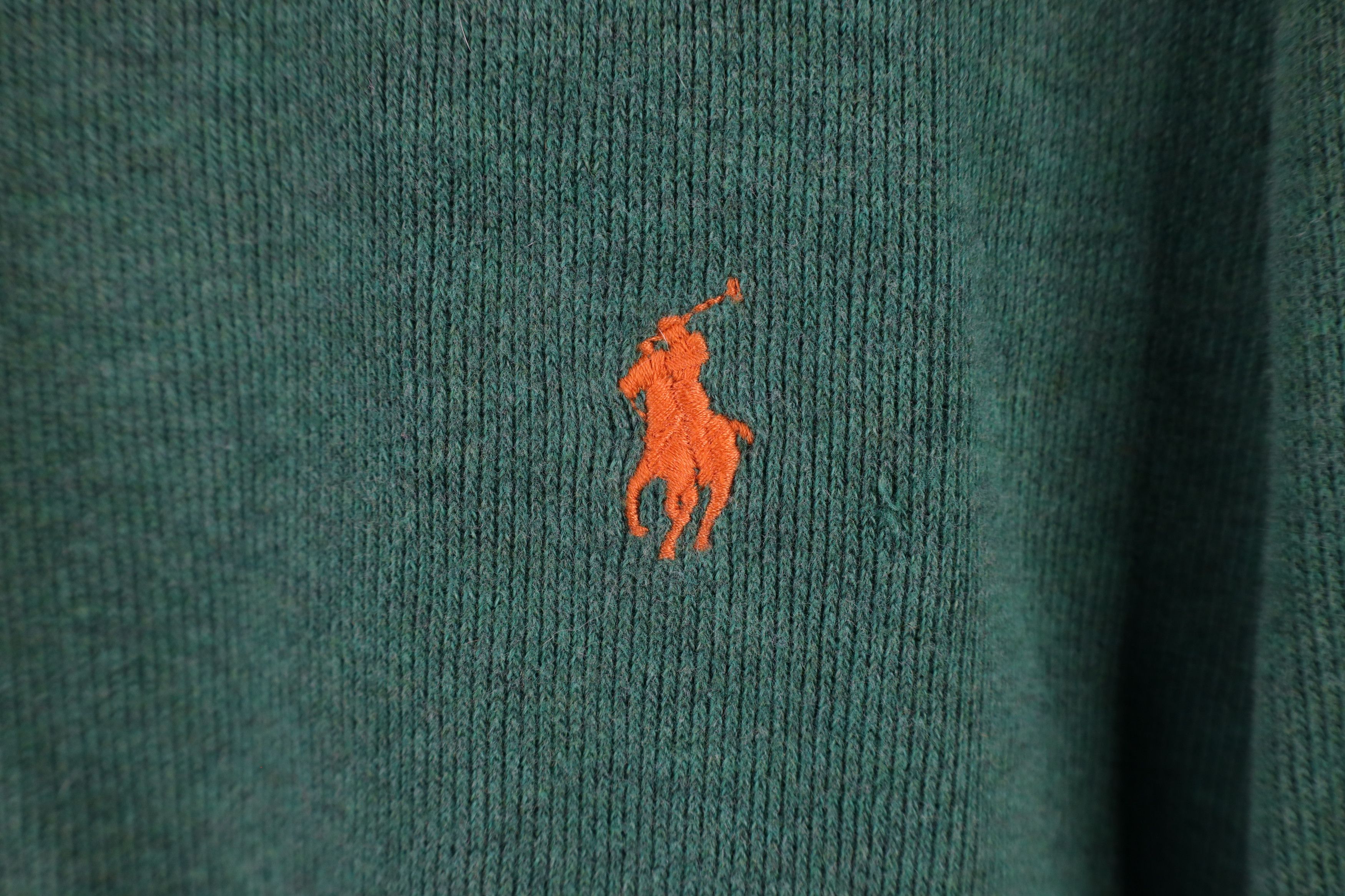 Ralph Lauren × Vintage Vintage Ralph Lauren Cotton Ribbed Knit Half Zip Sweater Size US XL / EU 56 / 4 - 4 Thumbnail