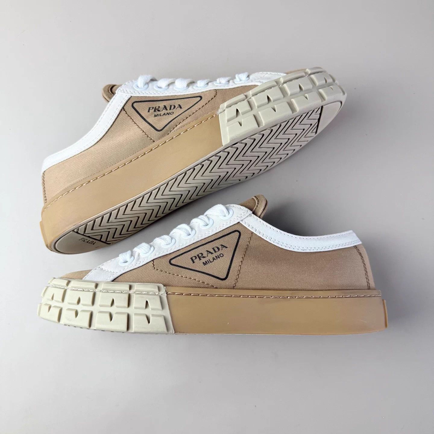 Prada Prada Milk Tea Tri Logo Cookies Shoes EU 37.5 95 New Size US 7.5 / IT 37.5 - 5 Thumbnail
