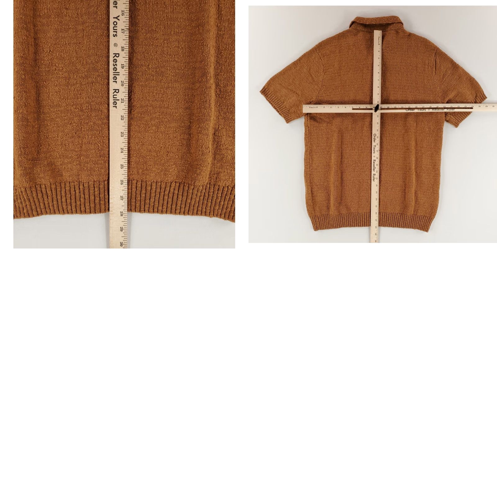Vintage Criquet Shirt Mens L Short Sleeve Button Up Knit Textured Brown Size US L / EU 52-54 / 3 - 8 Thumbnail
