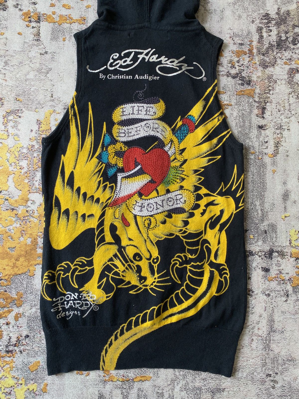 Ed Hardy 2000s Ed Hardy By Christian Audigier Sleeveless Fullzip Size US S / EU 44-46 / 1 - 10 Thumbnail