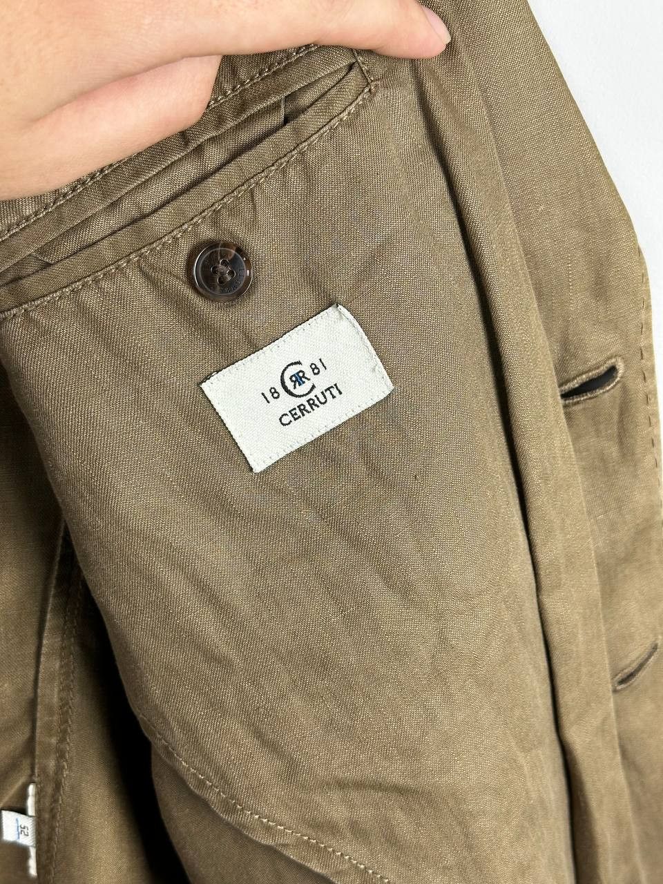 Cerruti 1881 VINTAGE CERUTI 1881 Brown Linen Blazer Luxury Size US L / EU 52-54 / 3 - 11 Thumbnail