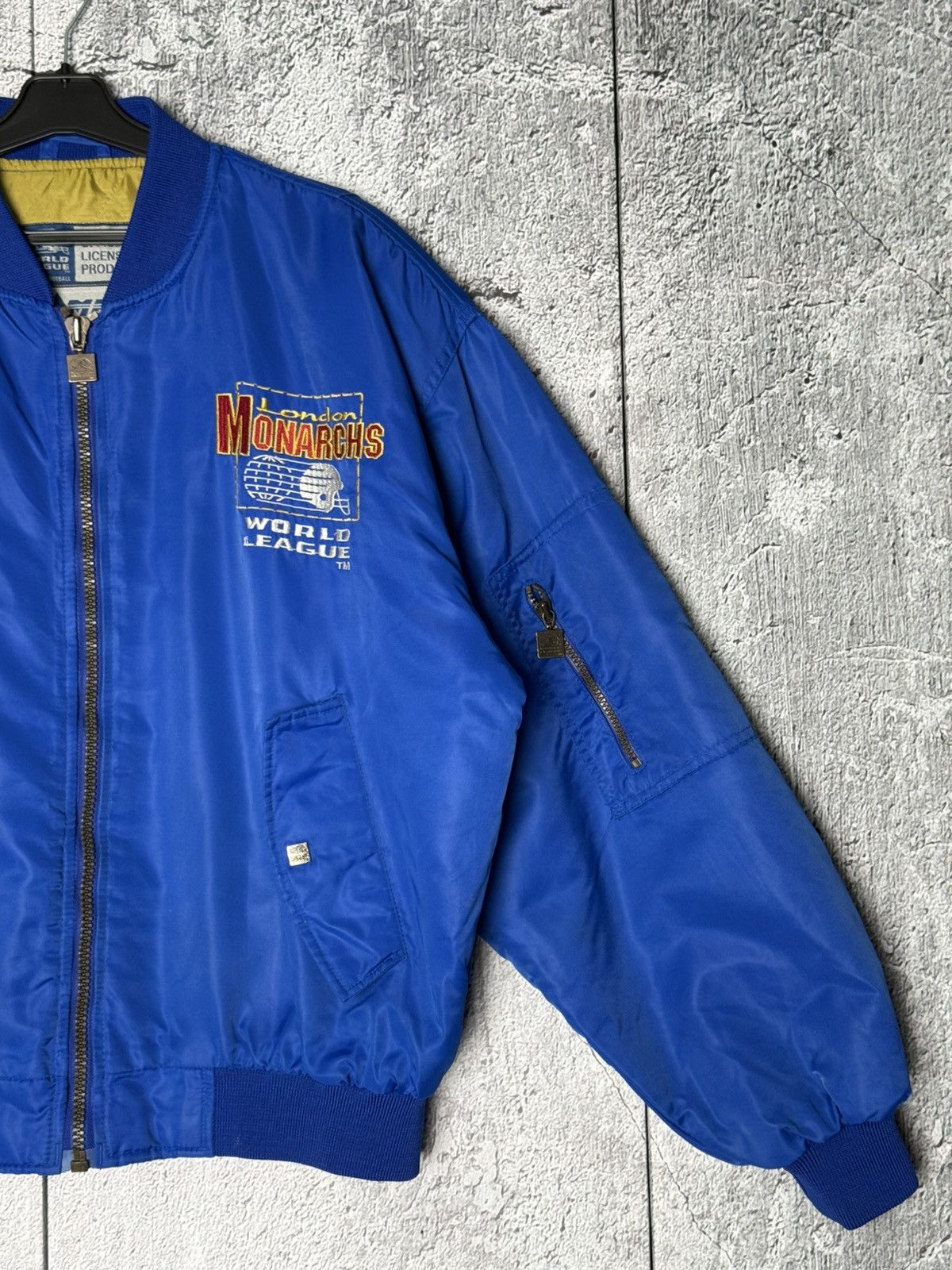 Starter Vintage London Monarchs Wolrd League NFL Bomber Jacket Size US L / EU 52-54 / 3 - 10 Thumbnail
