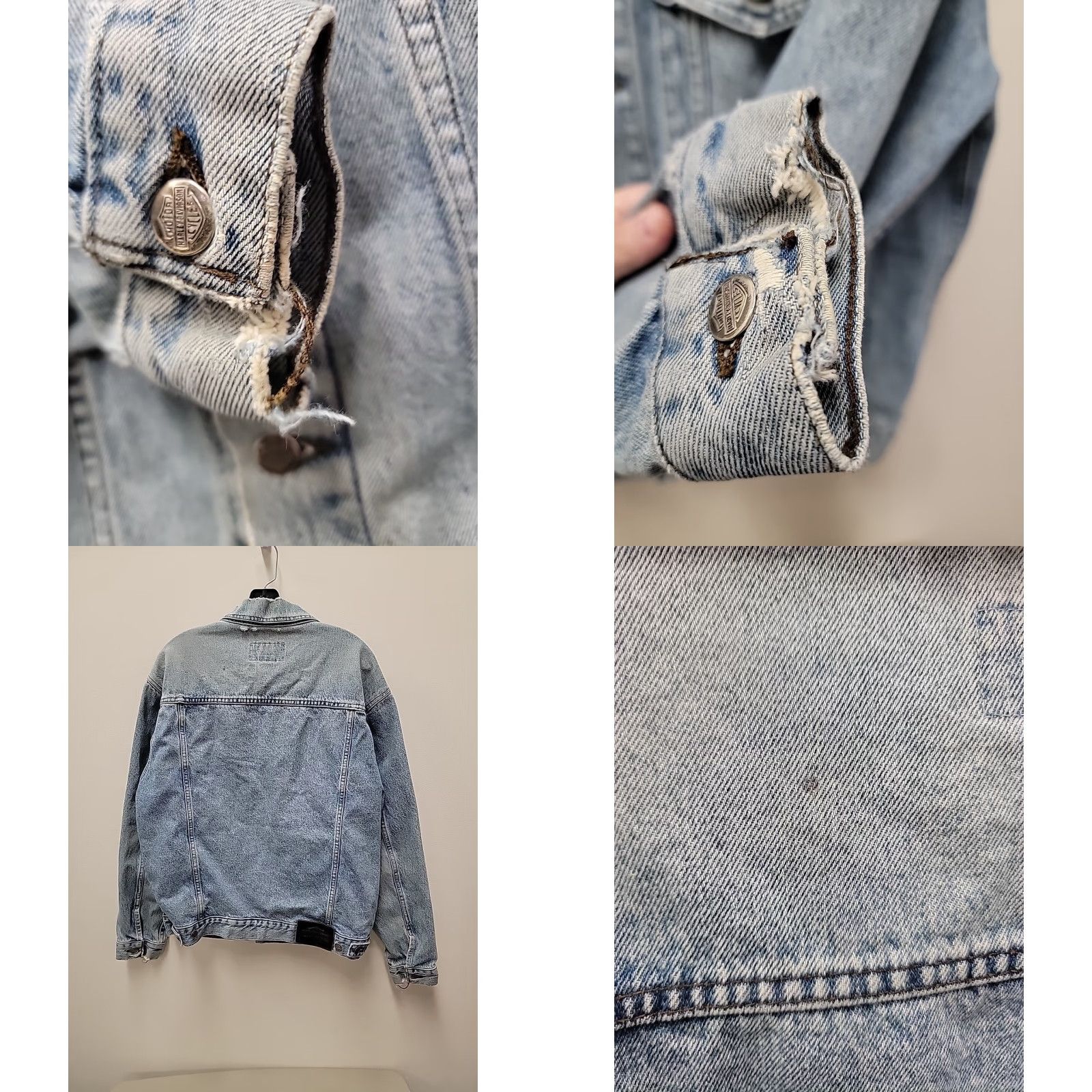 Harley Davidson VINTAGE Harley-Davidson Mens Jacket Denim Blue M L 80s 90s Motorcycle Shirt Style Collared Pockets Size US L / EU 52-54 / 3 - 8 Thumbnail