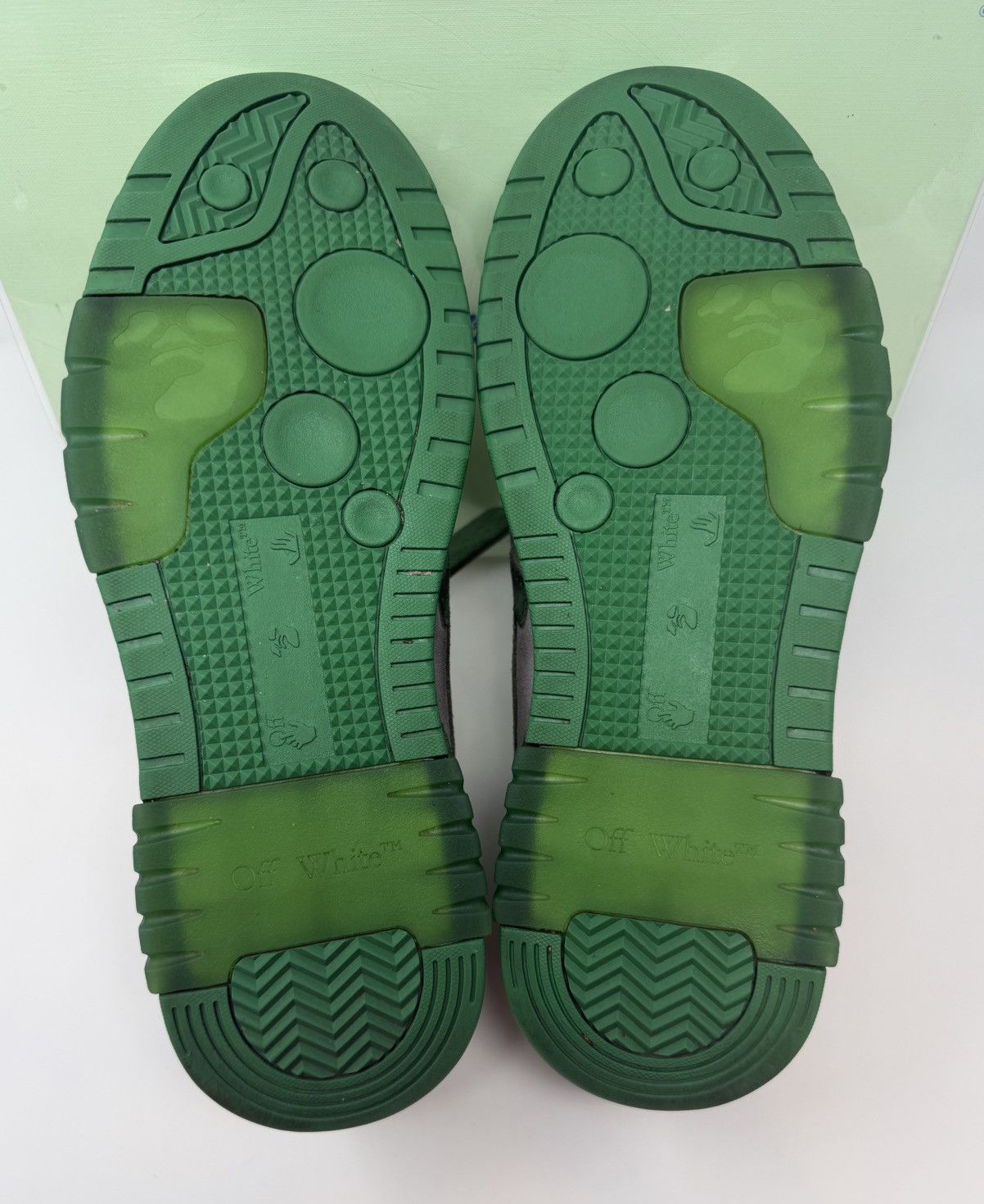 Off-White Off-White Out of Office Sneaker Vintage Suede Green Grey Size US 10 / EU 43 - 6 Thumbnail