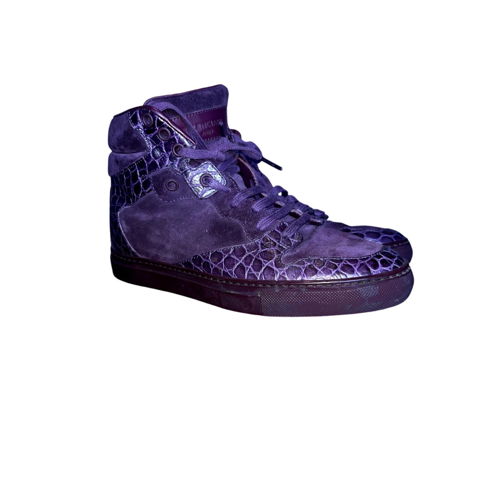 Balenciaga Balenciaga Purple leather suede sneakers High Top 36 Size US 5 / EU 37 - 1 Thumbnail