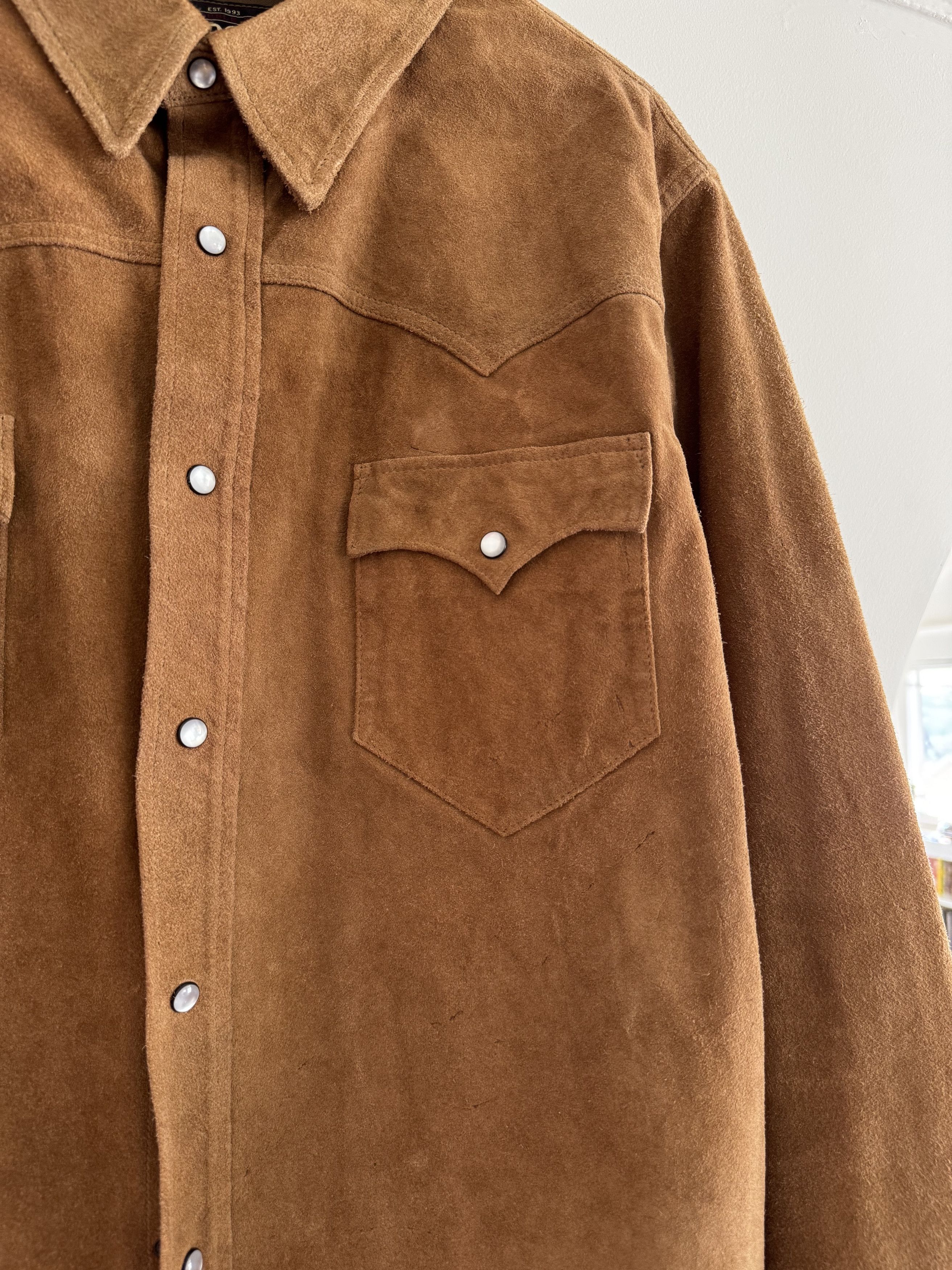 RRL Ralph Lauren Suede Western Shirt Jacket Size US XXL / EU 58 / 5 - 3 Thumbnail
