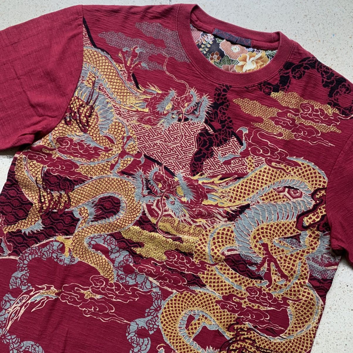 Karakuri Tamashii Vtg 2000's japanese sukajan souvenir gold dragon print Size US L / EU 52-54 / 3 - 2 Thumbnail