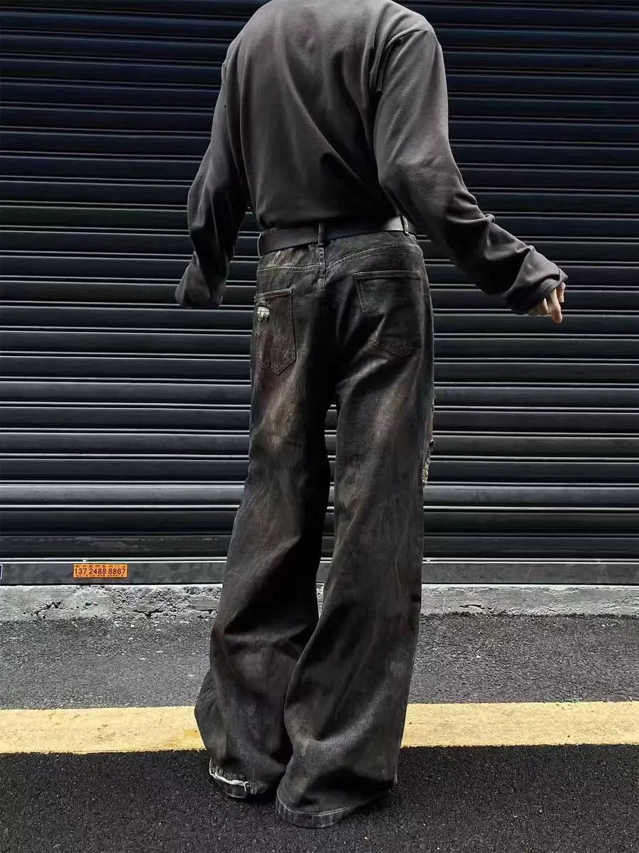 Japanese Brand × Jean Dirty wash style ripped street jeans Size US 32 / EU 48 - 4 Thumbnail