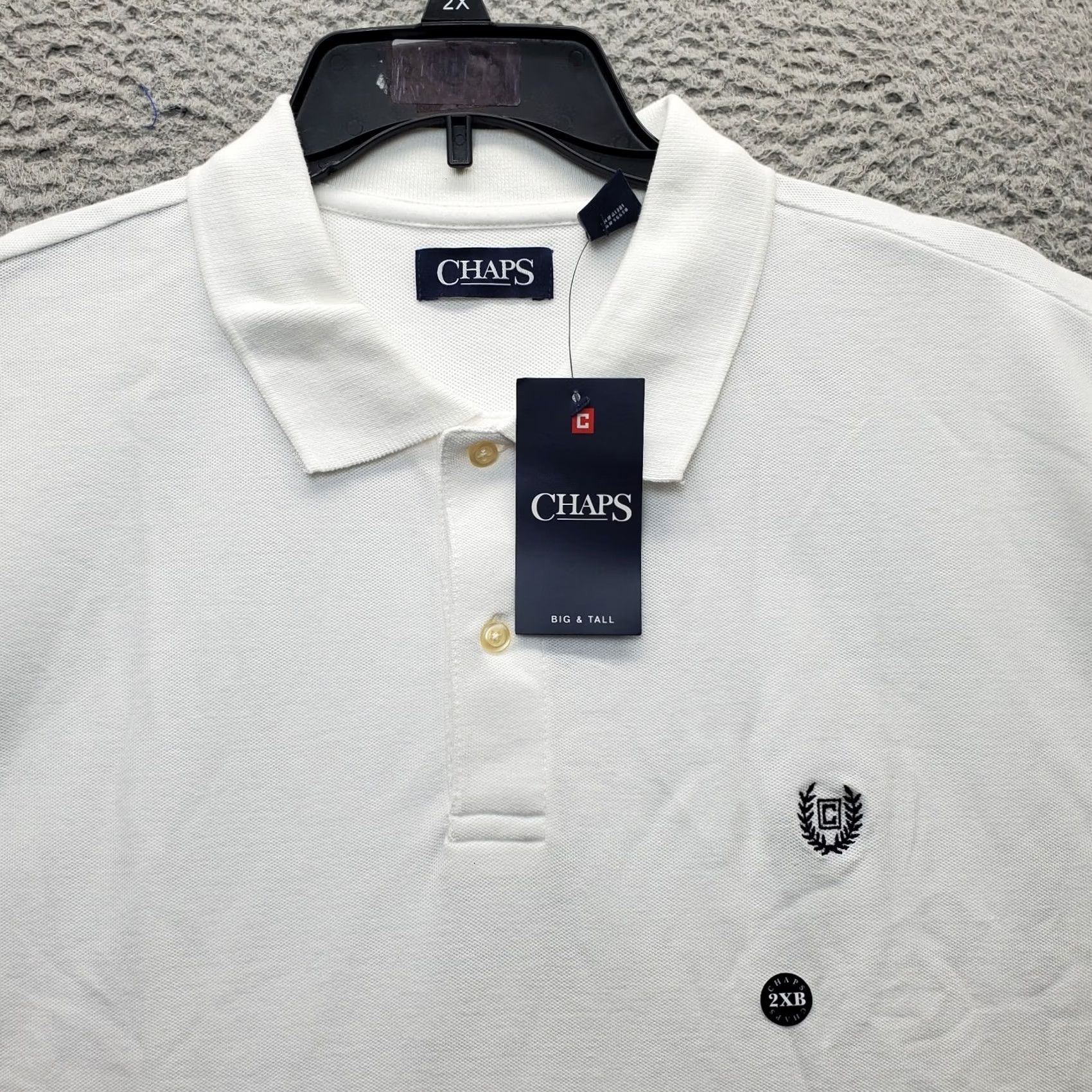 Chaps Chaps Polo Shirt Mens 2XB White Performance Short Sleeve High Low Slit Popover Size US XXL / EU 58 / 5 - 5 Thumbnail