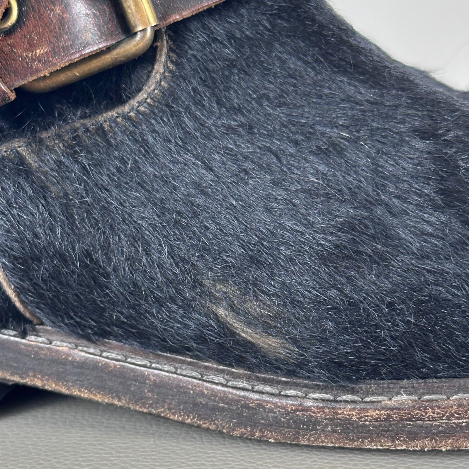 Buttero Black Pony Hair Biker Boot Size US 8 / IT 38 - 10 Thumbnail