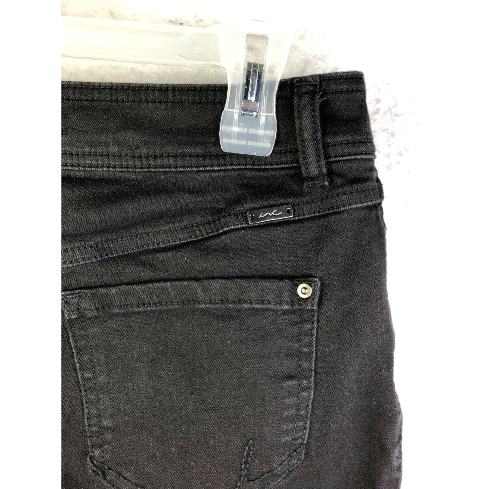 Vintage inc Denim Mid Rise Skinny Regular Womens Size 4 Black Denim Jeans Size 29" - 6 Thumbnail
