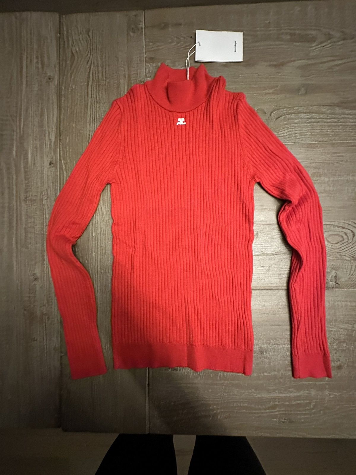 Courreges Courreges NWT Red Ribbed Turtleneck - Size 2 Size XS / US 0-2 / IT 36-38 - 1 Thumbnail
