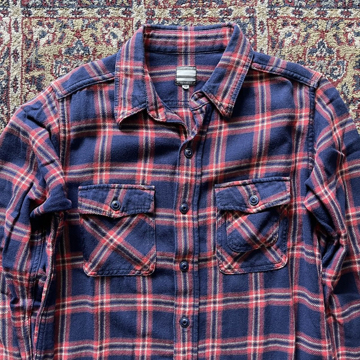 Japanese Brand Momotaro Japan medium-weight flannel shirt blue size 38 Size US S / EU 44-46 / 1 - 3 Thumbnail