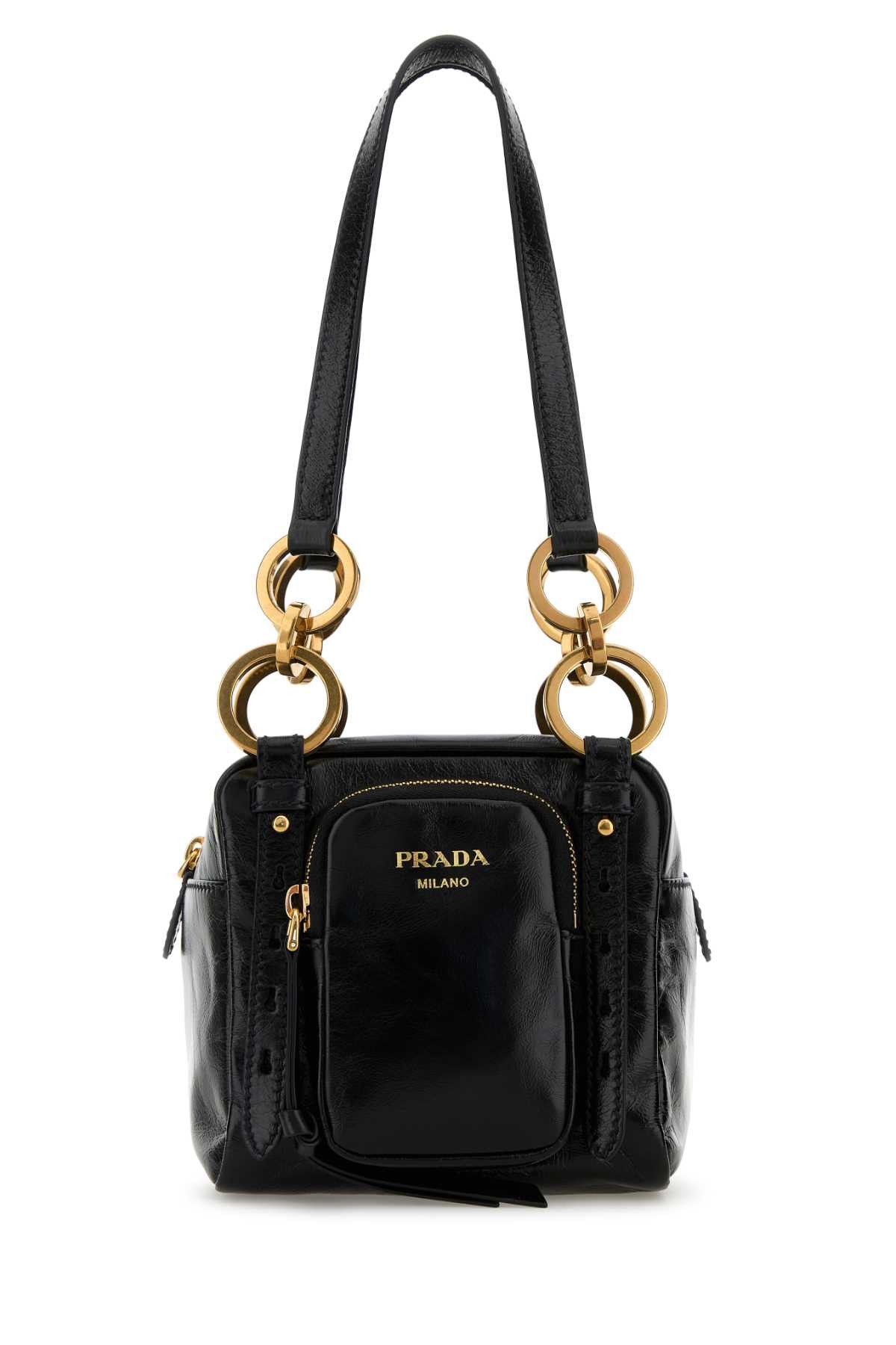 Black Mini Prada Dangle Handbag