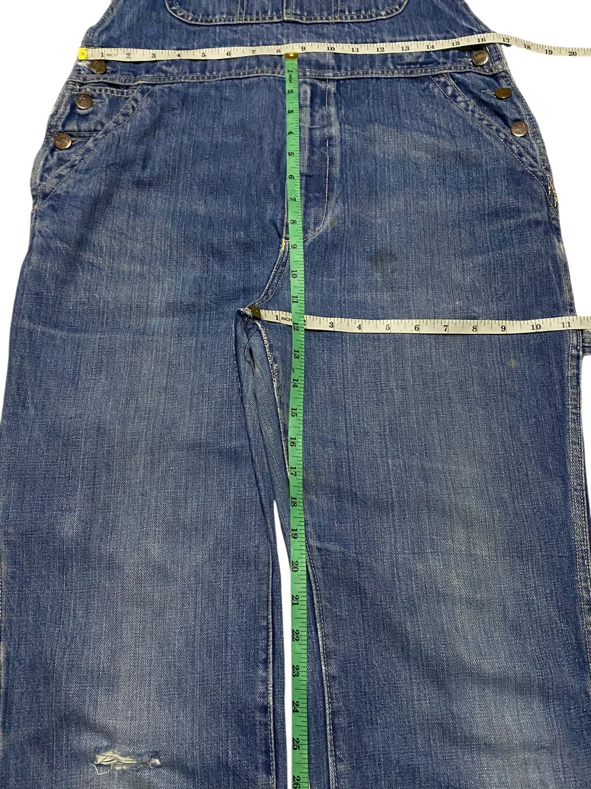 Blue Blue Japan Blue Way Distressed Baggy Overall Size US 33 - 13 Thumbnail