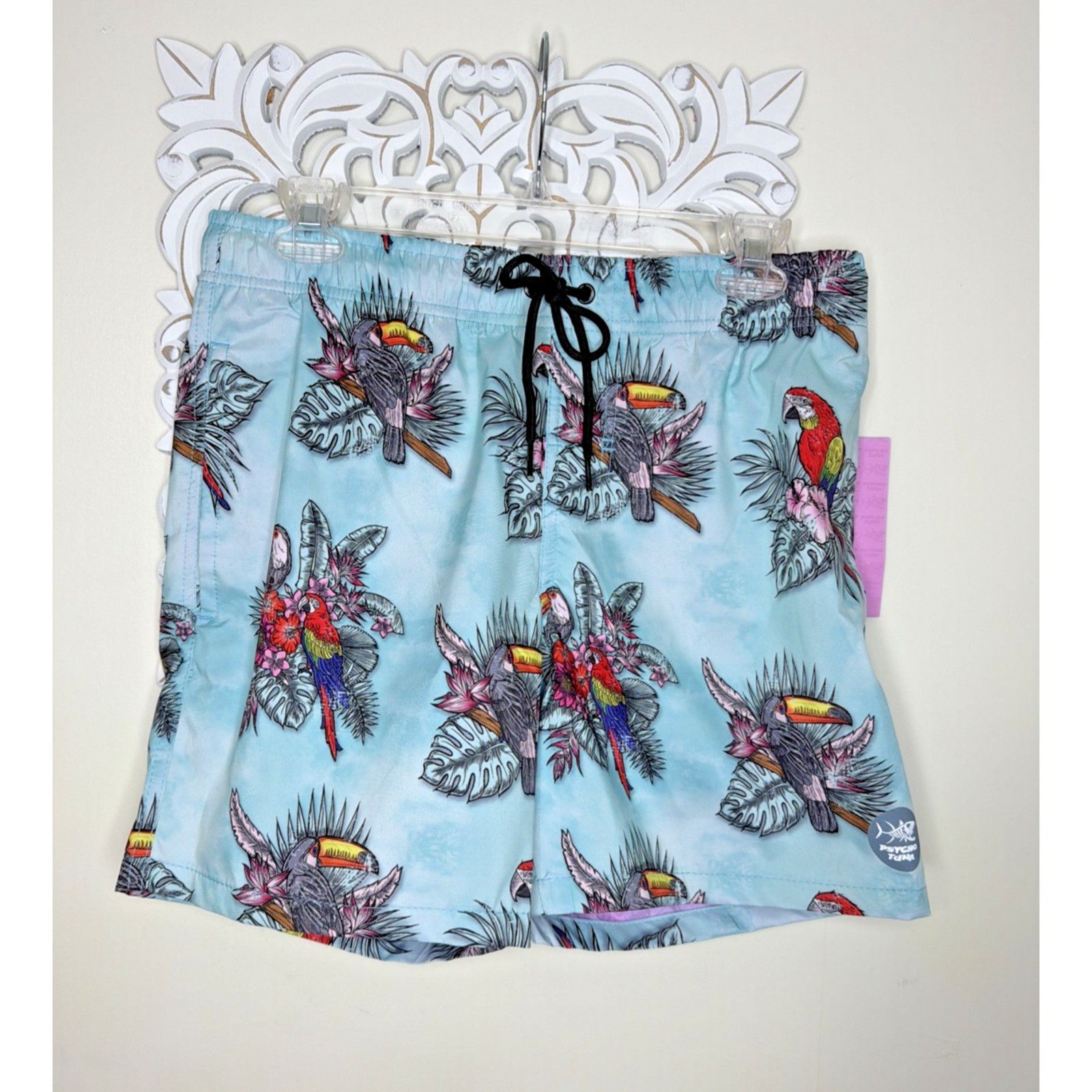 Other Psycho Tuna Tropical Birds Swim Trunks Men's Medium NWT Size US 31 - 2 Thumbnail