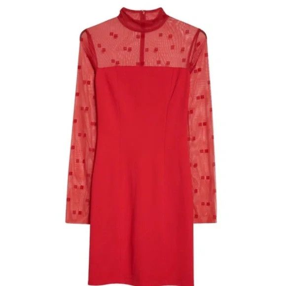 Givenchy GIVENCHY MOCK NECK TUBINO VERMILLION DRESS - NEW WITH TAGS Size XXS / US 00 / IT 34 - 8 Thumbnail